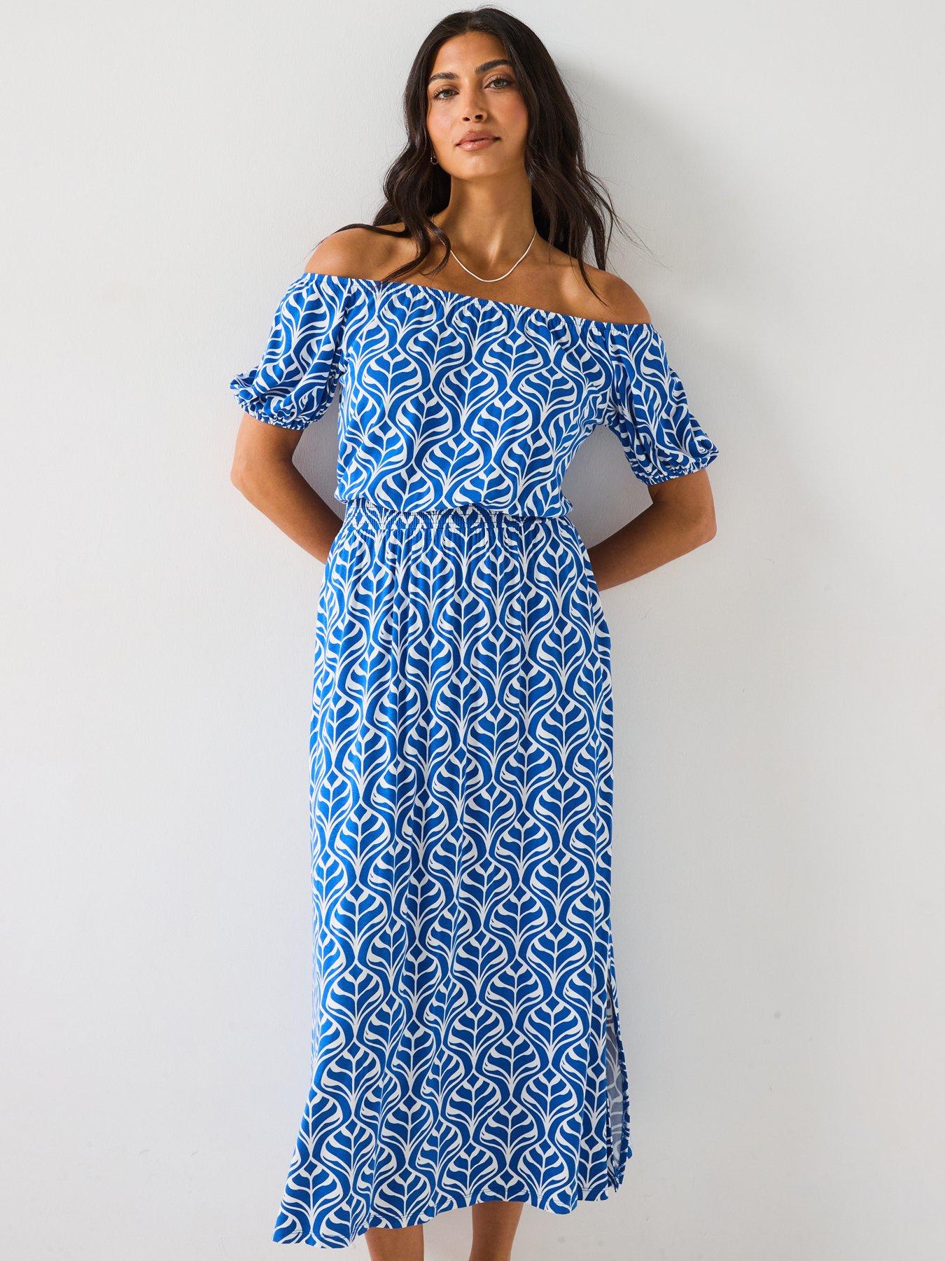  image of everyday-bardot-tiered-midaxi-dress