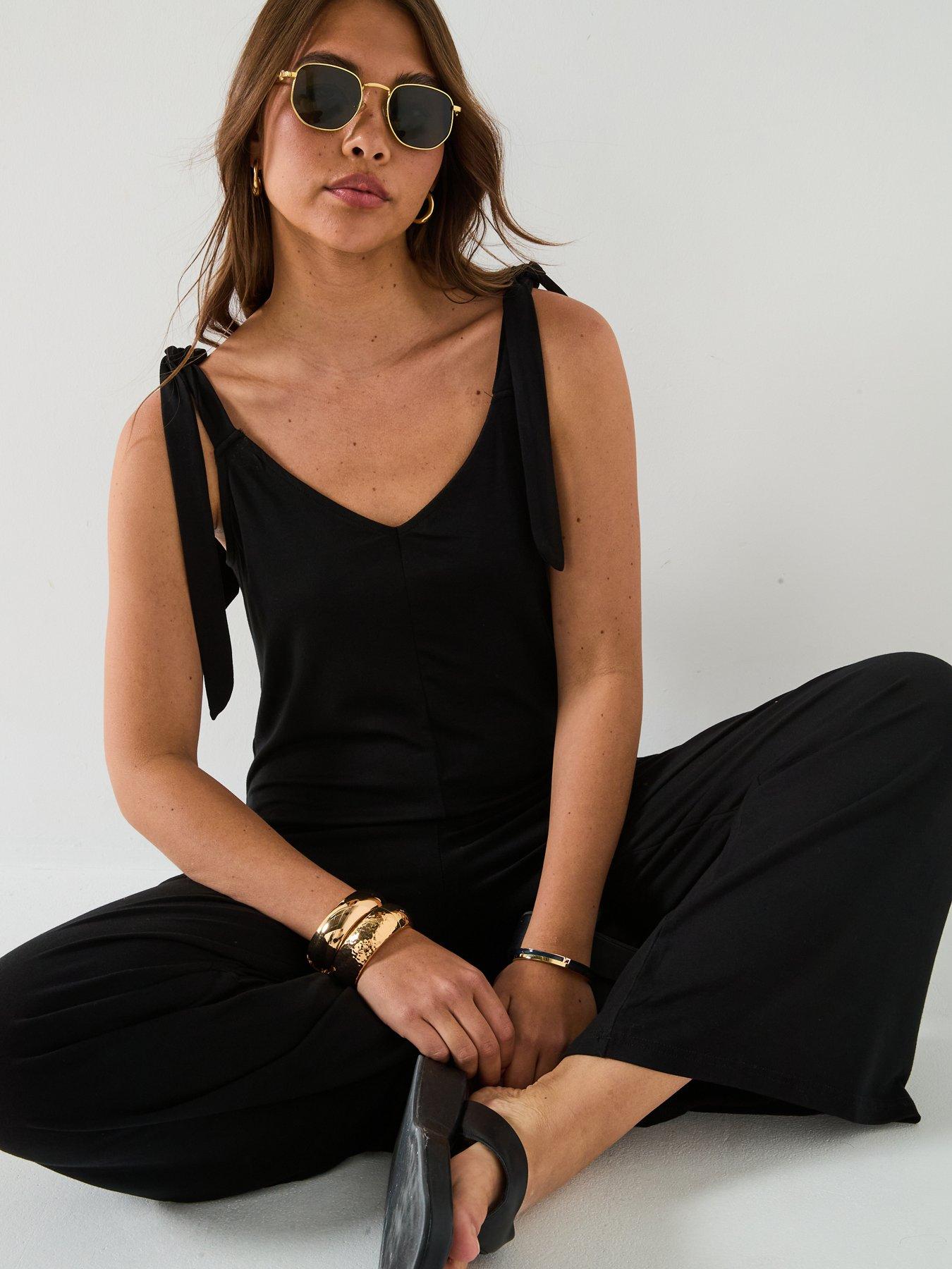  image of everyday-tie-shoulder-jumpsuit-black