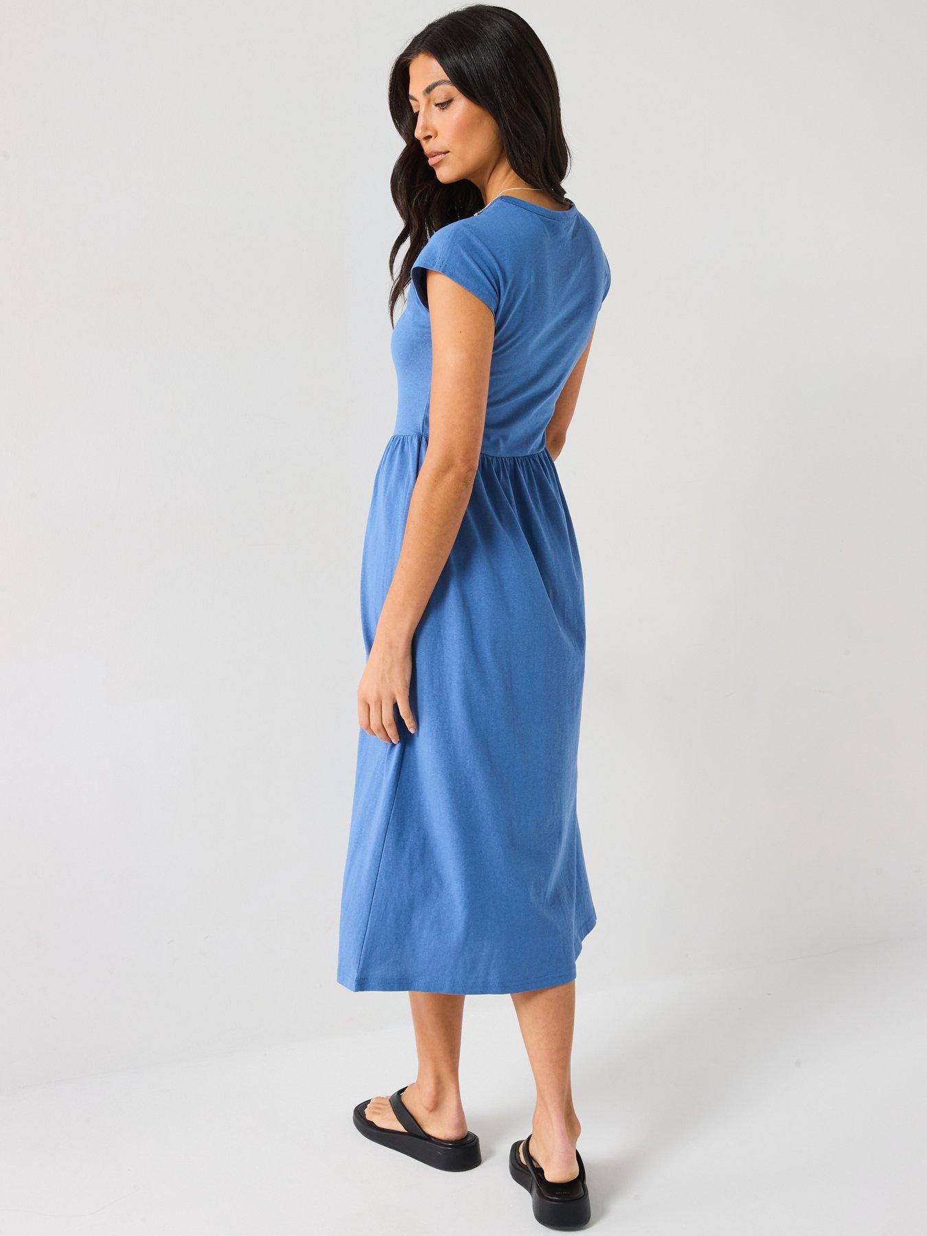 Image 2 of 6 of Everyday Jersey Midi Dress - Blue