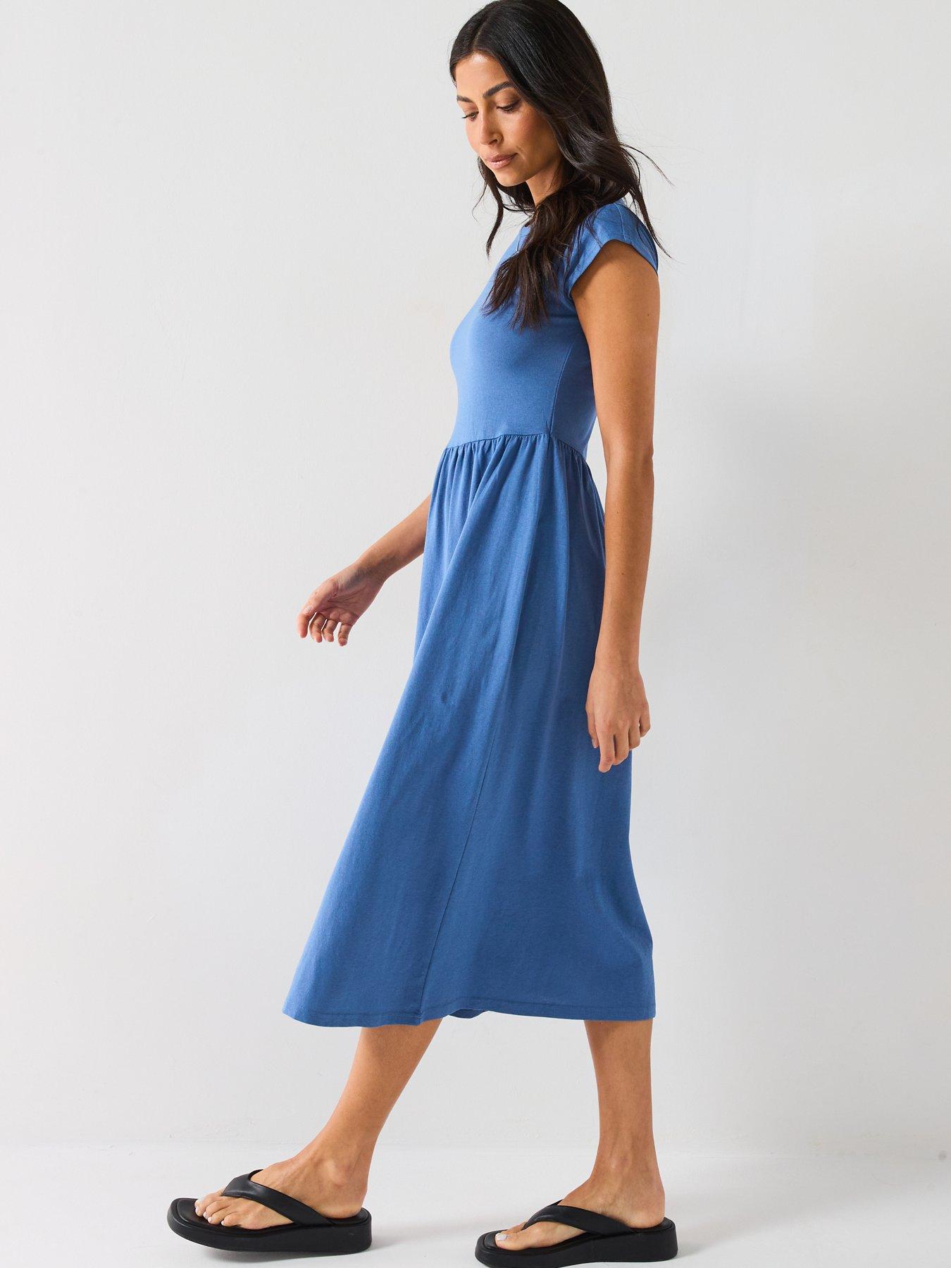 Image 3 of 6 of Everyday Jersey Midi Dress - Blue