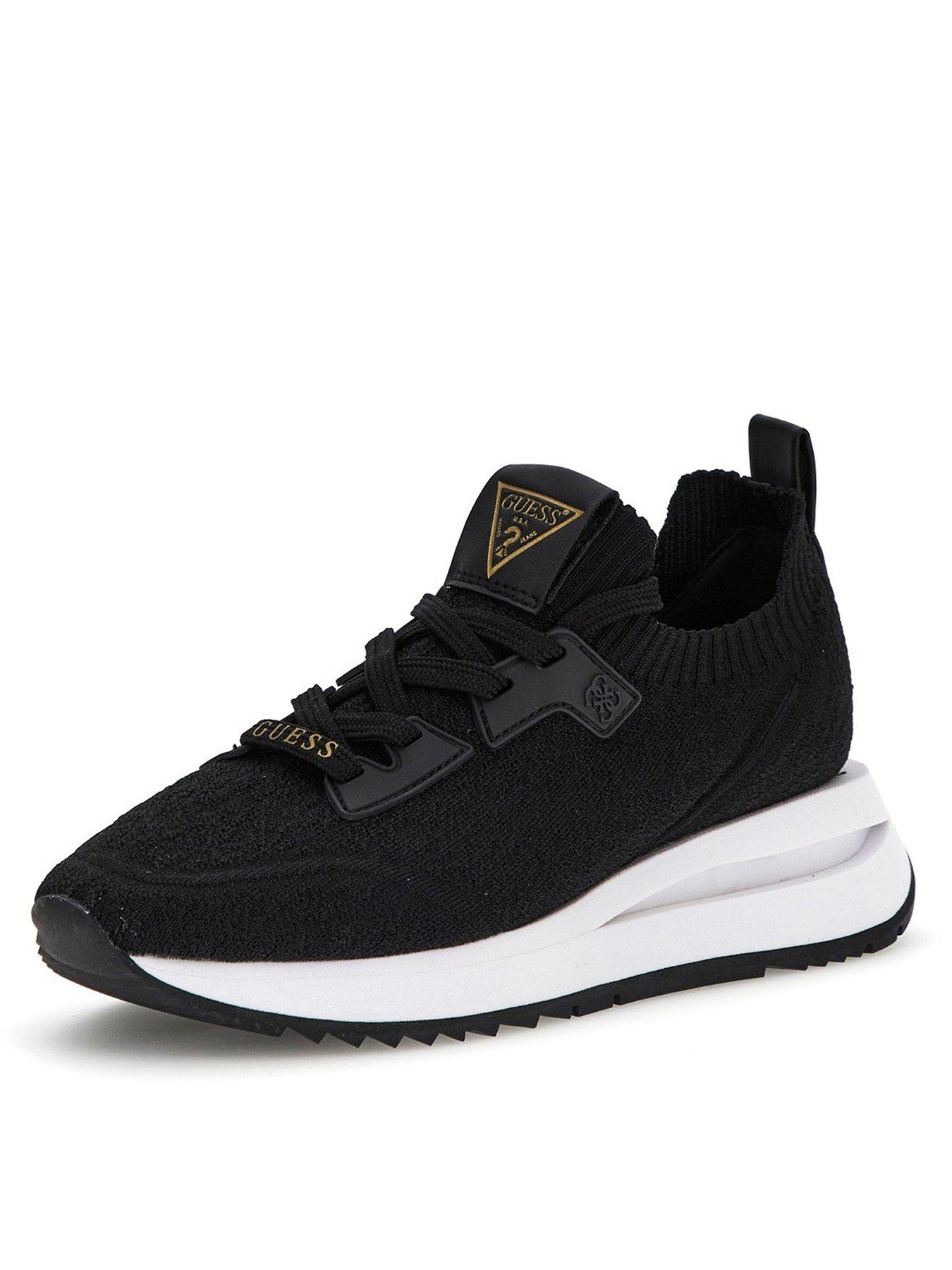  image of guess-esti-knitted-runner-trainers-black