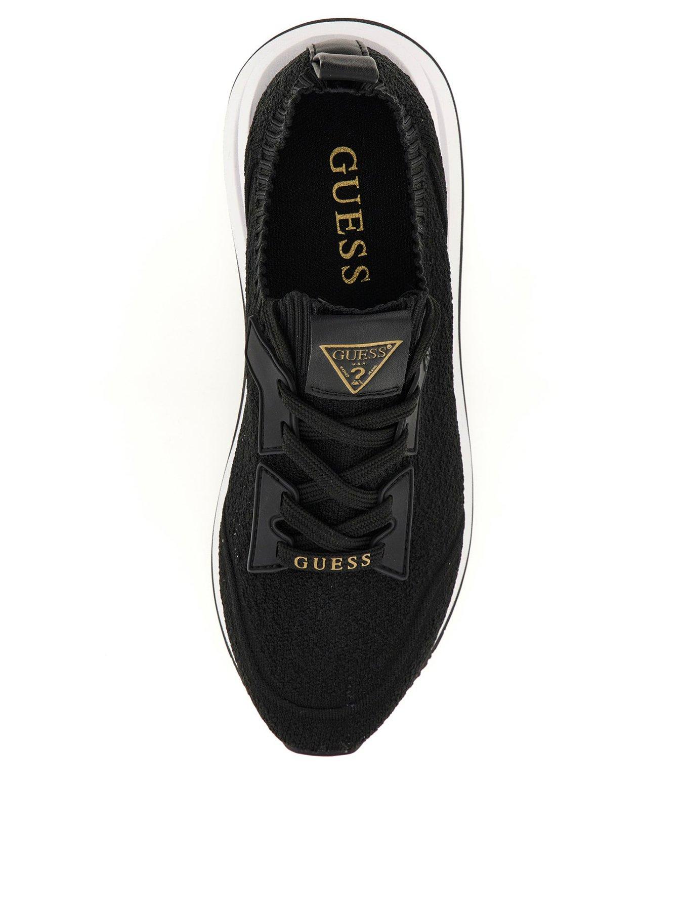  image of guess-esti-knitted-runner-trainers-black