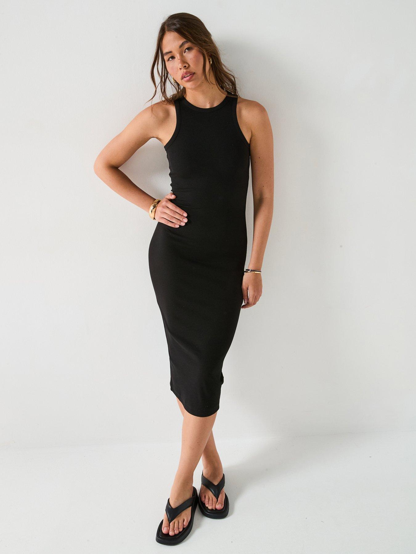 everyday-rib-midaxi-dress-black