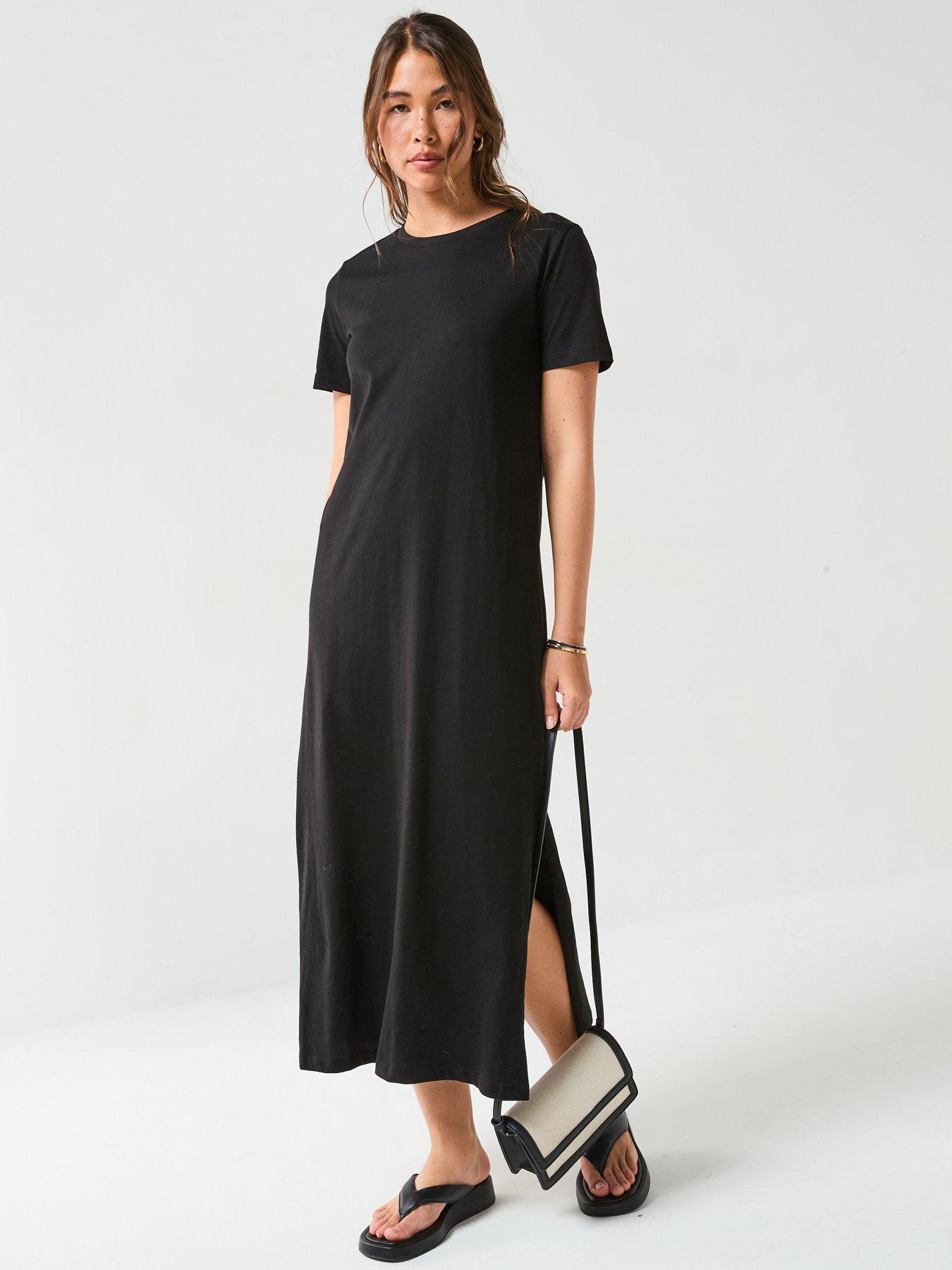 undefined Jersey Basic Maxi Dress - Black