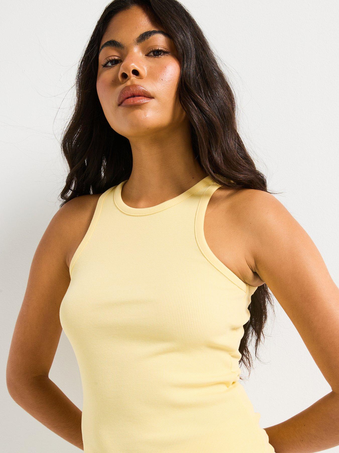  image of everyday-ribbed-racer-vest-yellow