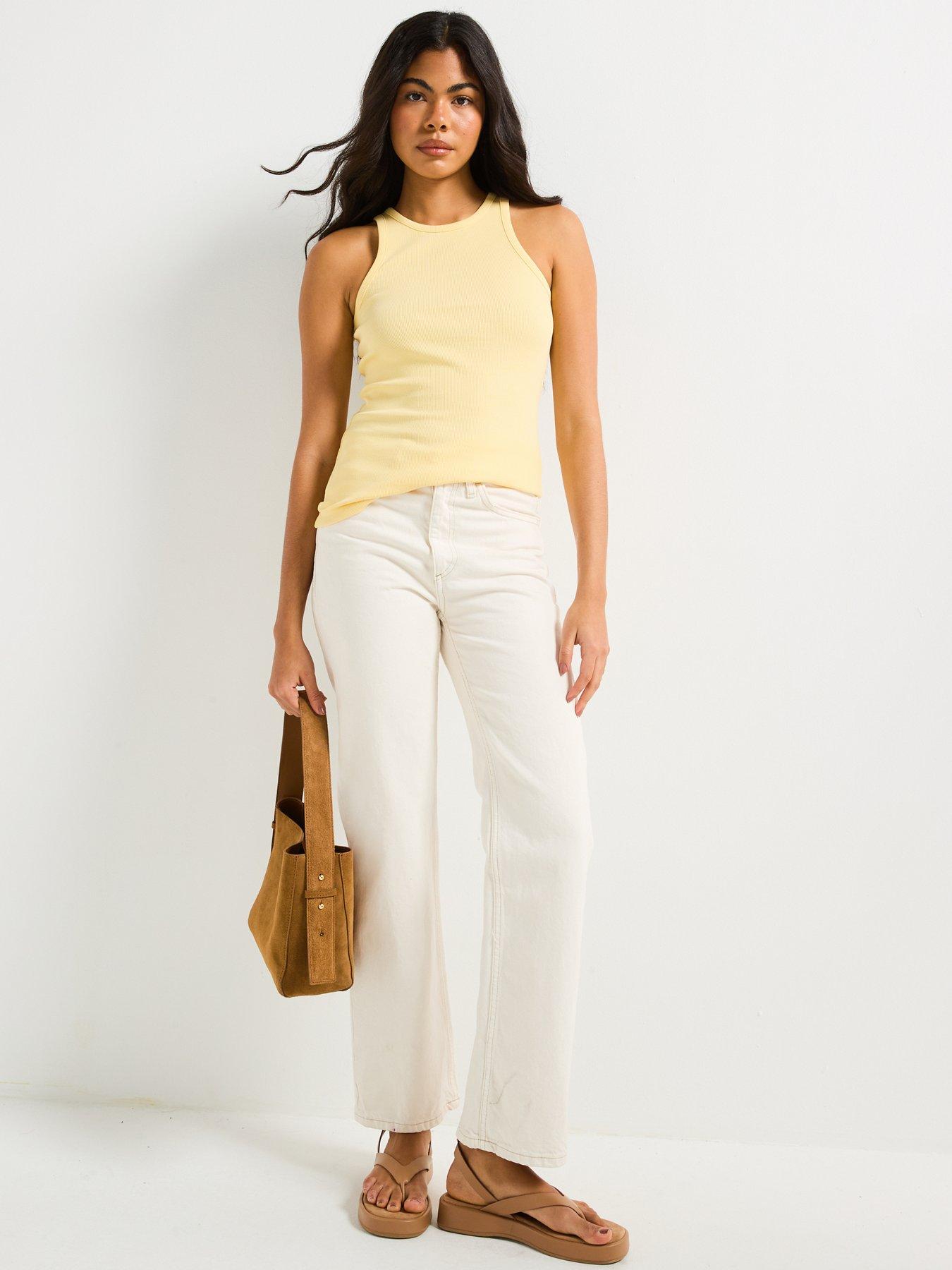 Image 5 of 5 of The Very Collection Ribbed Racer Vest - Yellow
