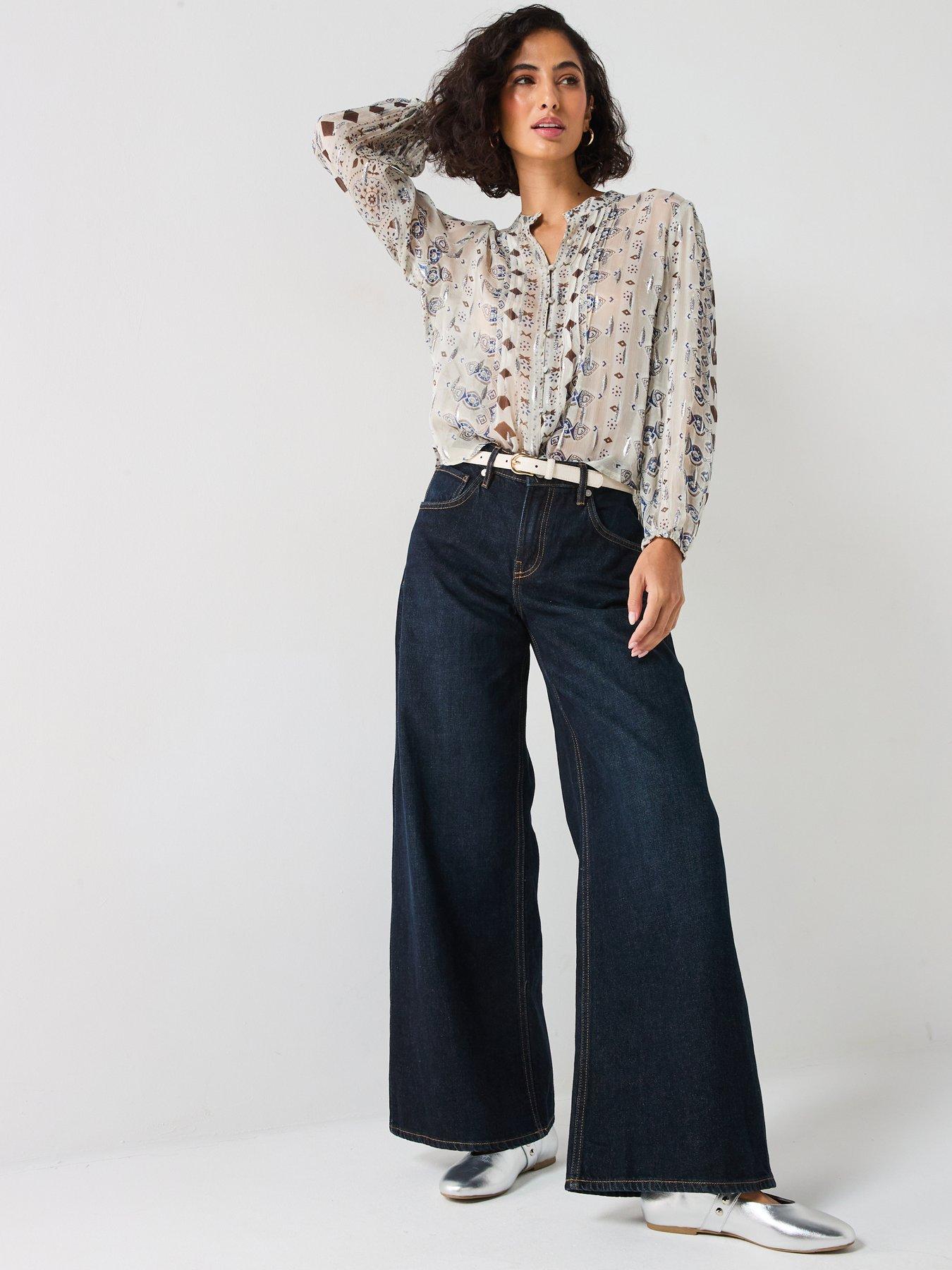  image of v-by-very-georgette-printed-blouse-print