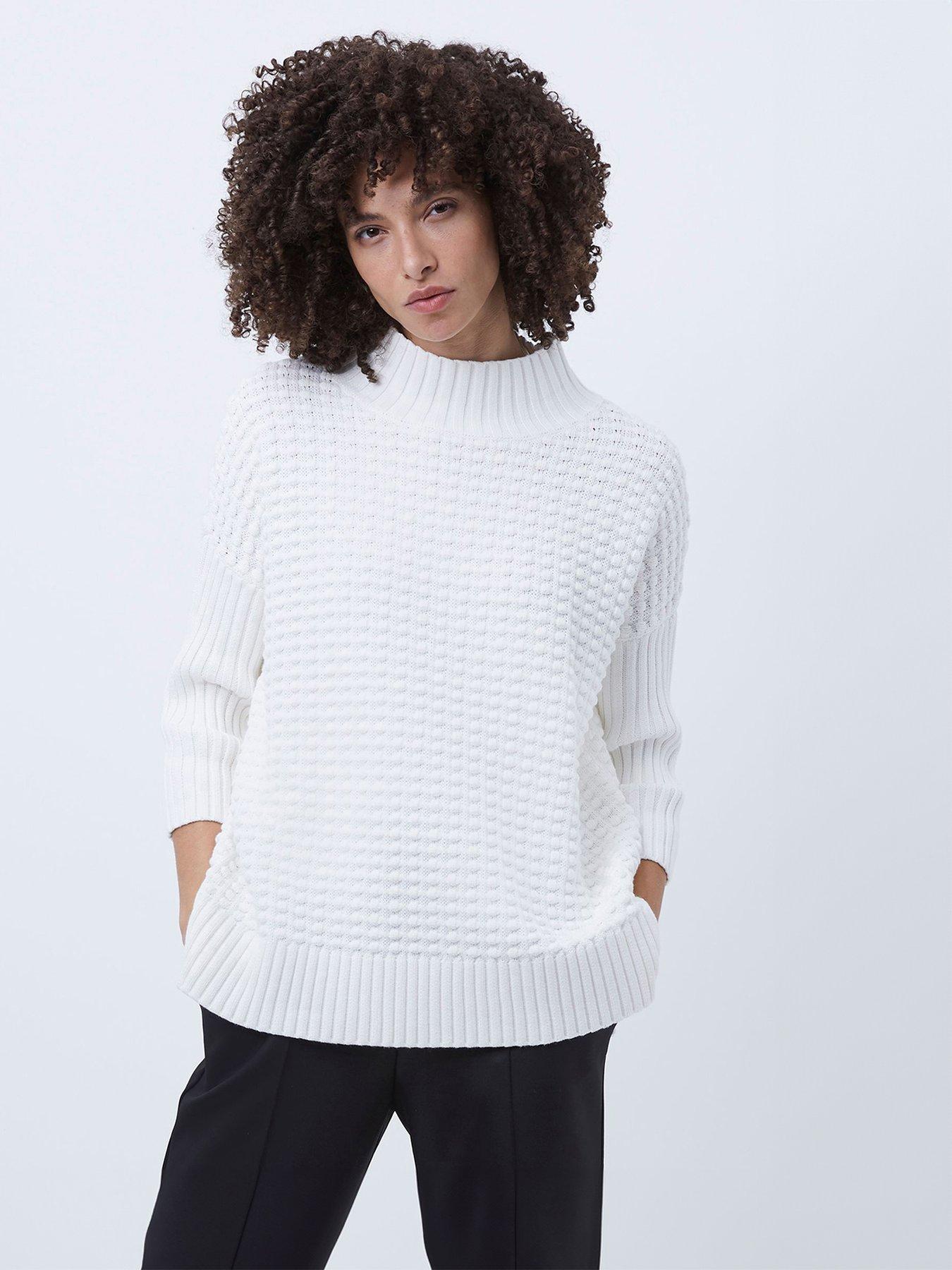 french-connection-ribbed-knit-oversized-jumper-white
