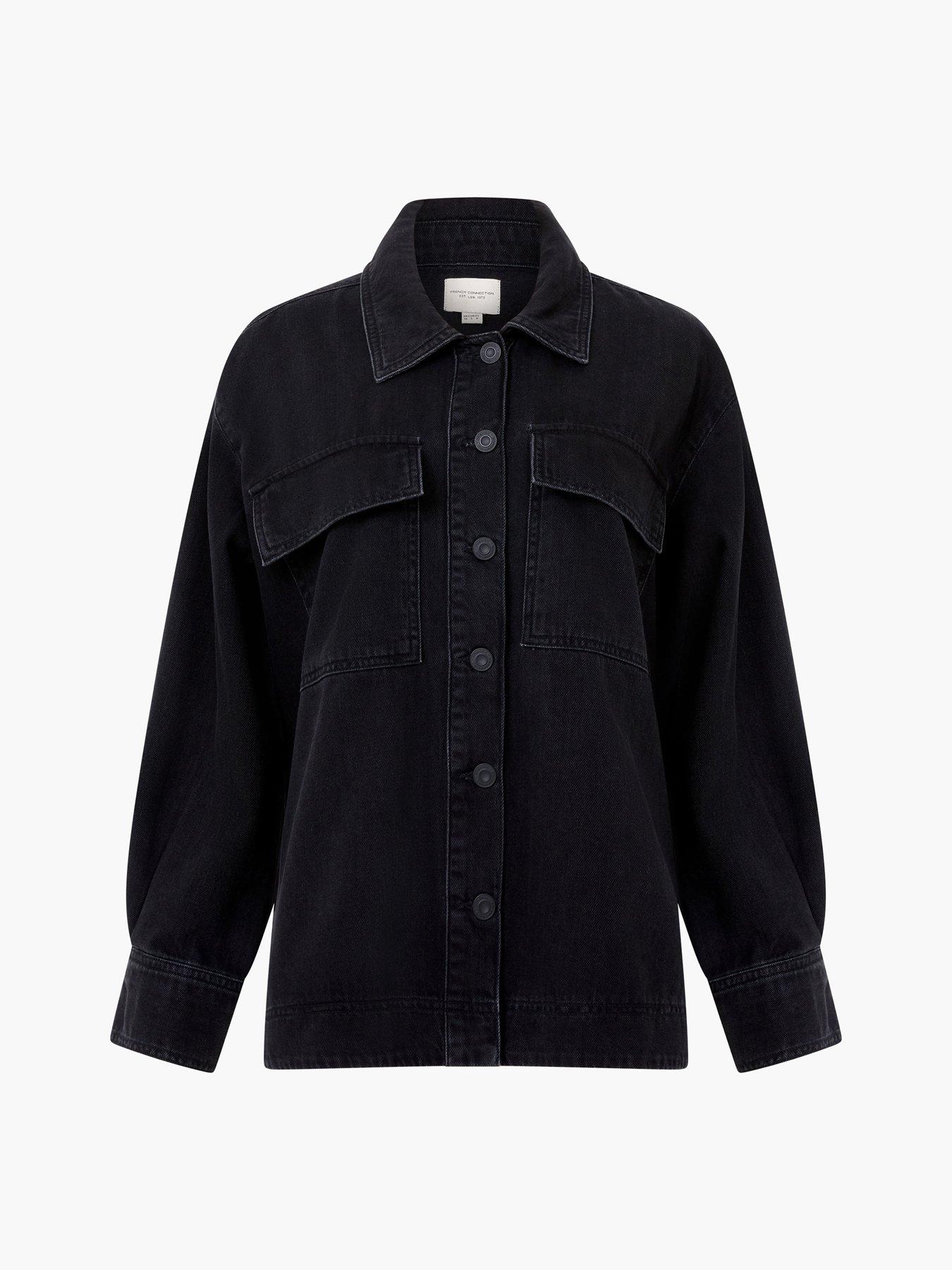  image of french-connection-long-sleeve-denim-oversized-shirt