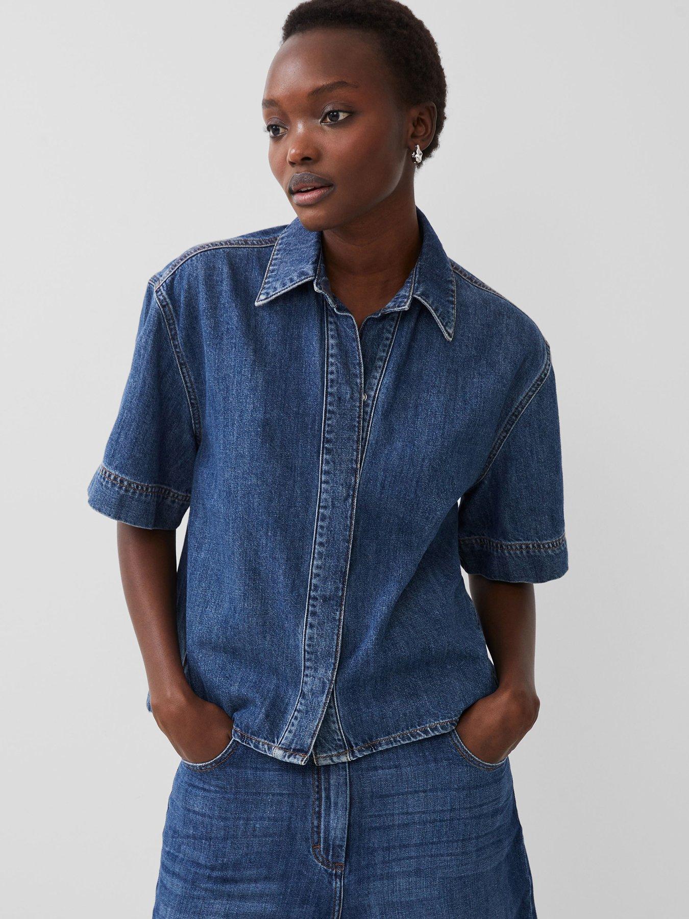 french-connection-denim-short-sleeve-shirt