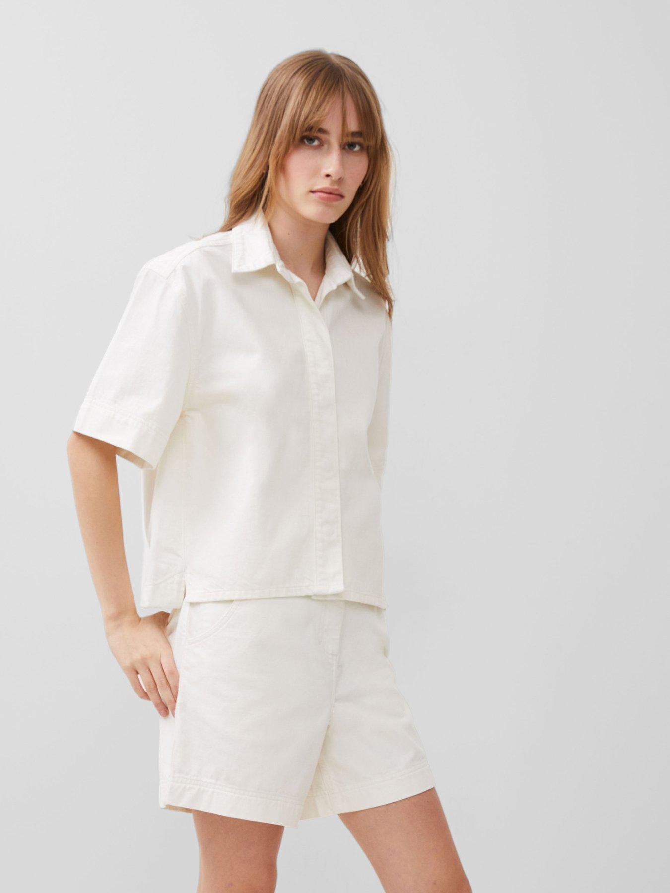  image of french-connection-denim-short-sleeve-shirt