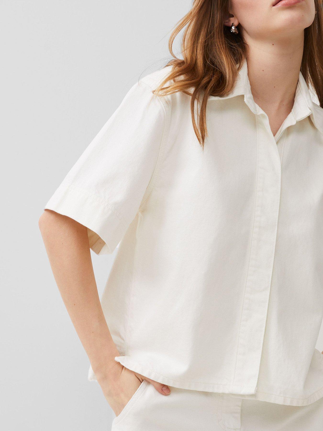  image of french-connection-denim-short-sleeve-shirt
