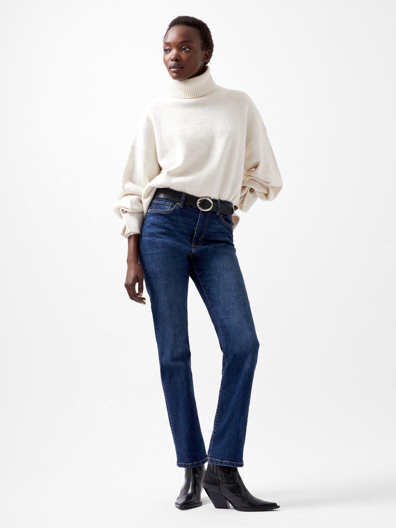 undefined Ribbed Knit Roll Neck Jumper - Cream