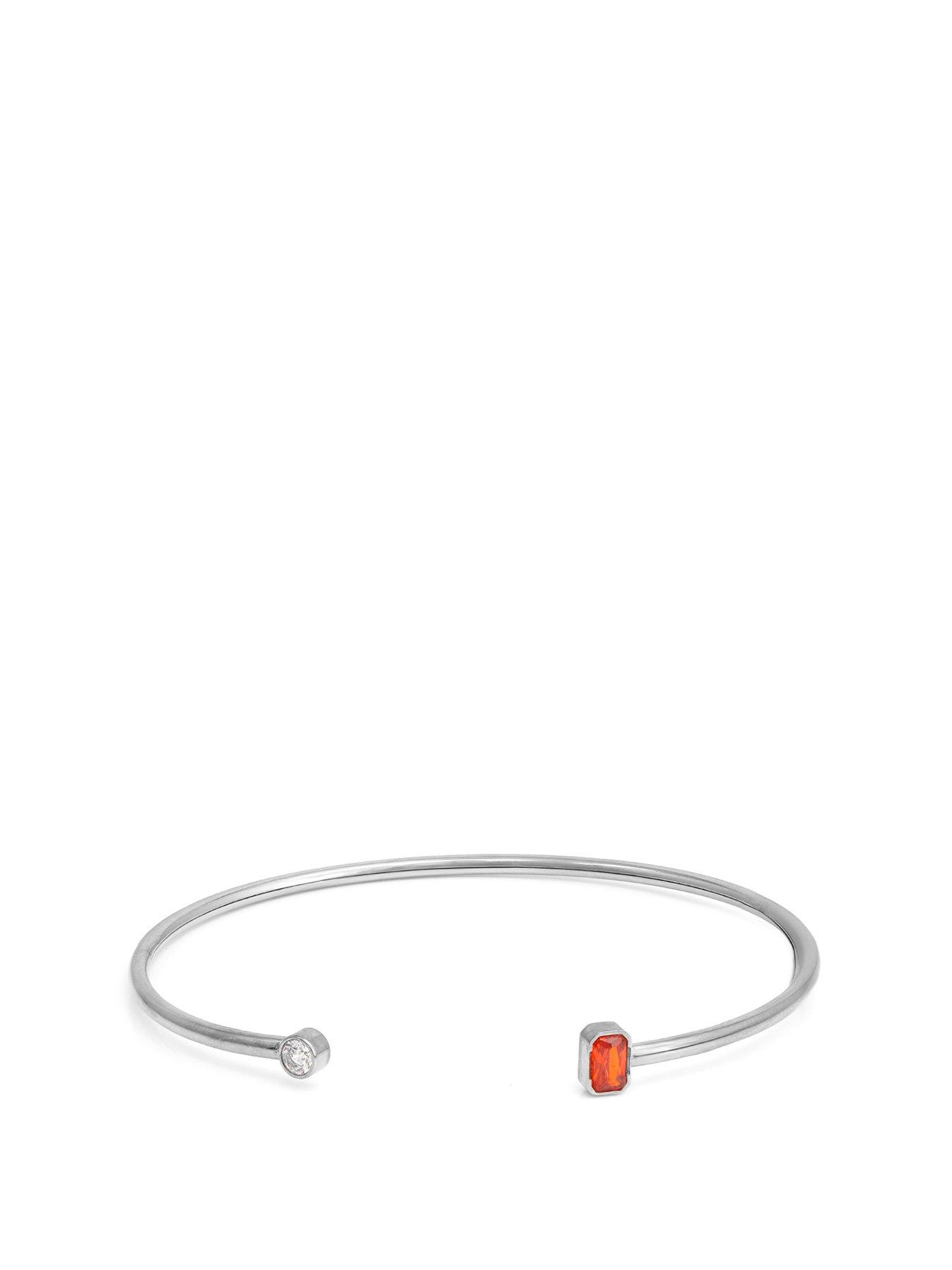 Image 1 of 3 of Say It With Birthstone Bangle - Silver
