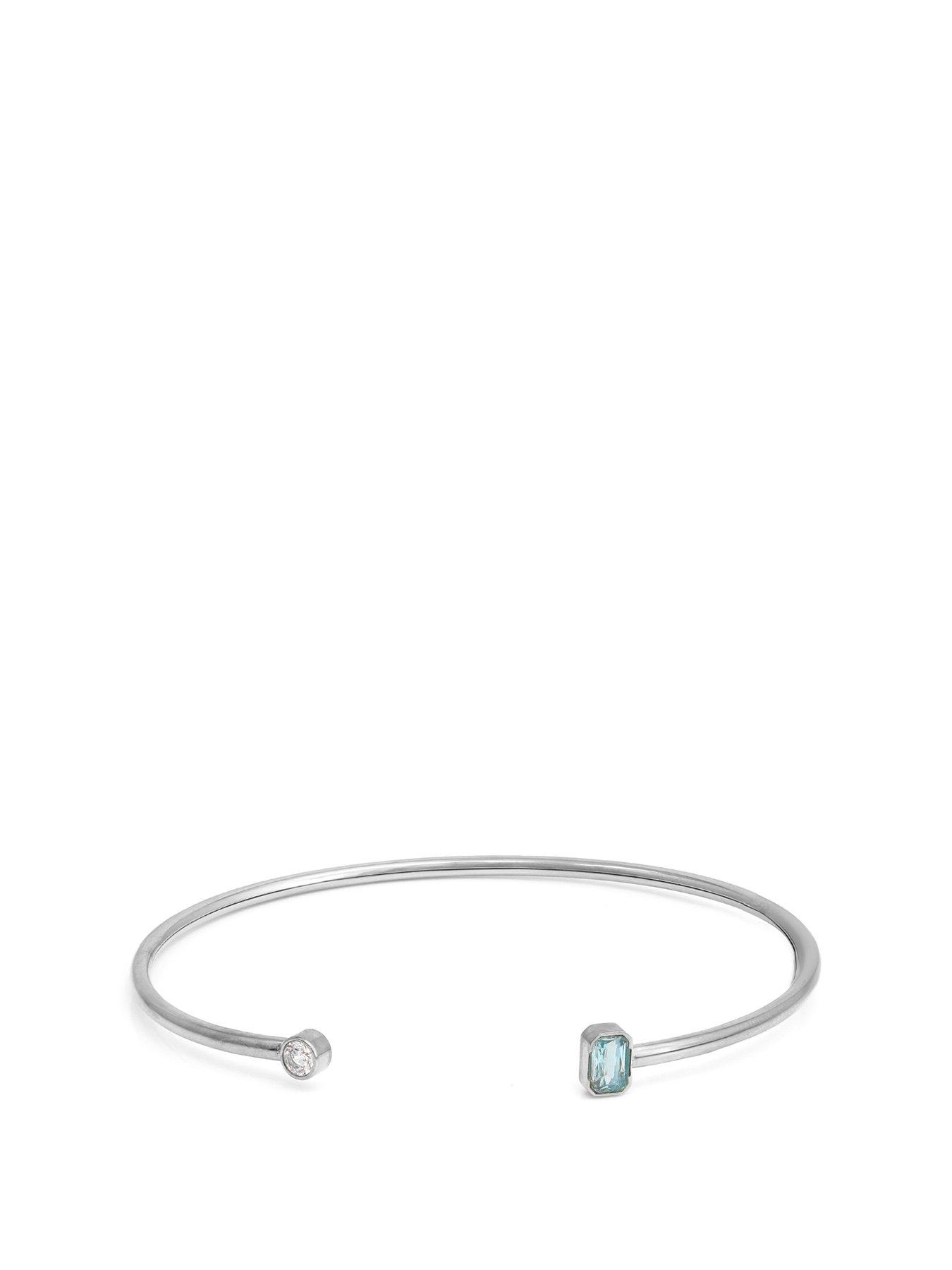 undefined Birthstone Bangle - Silver