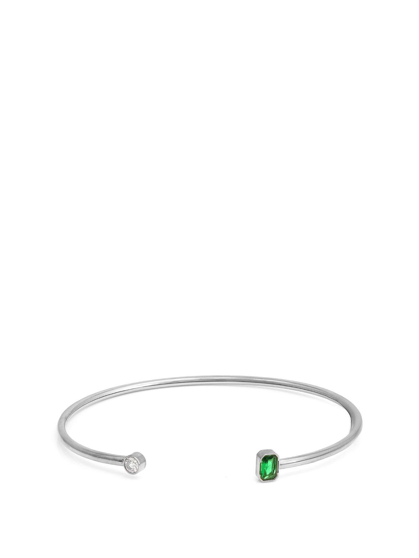 undefined Birthstone Bangle - Silver