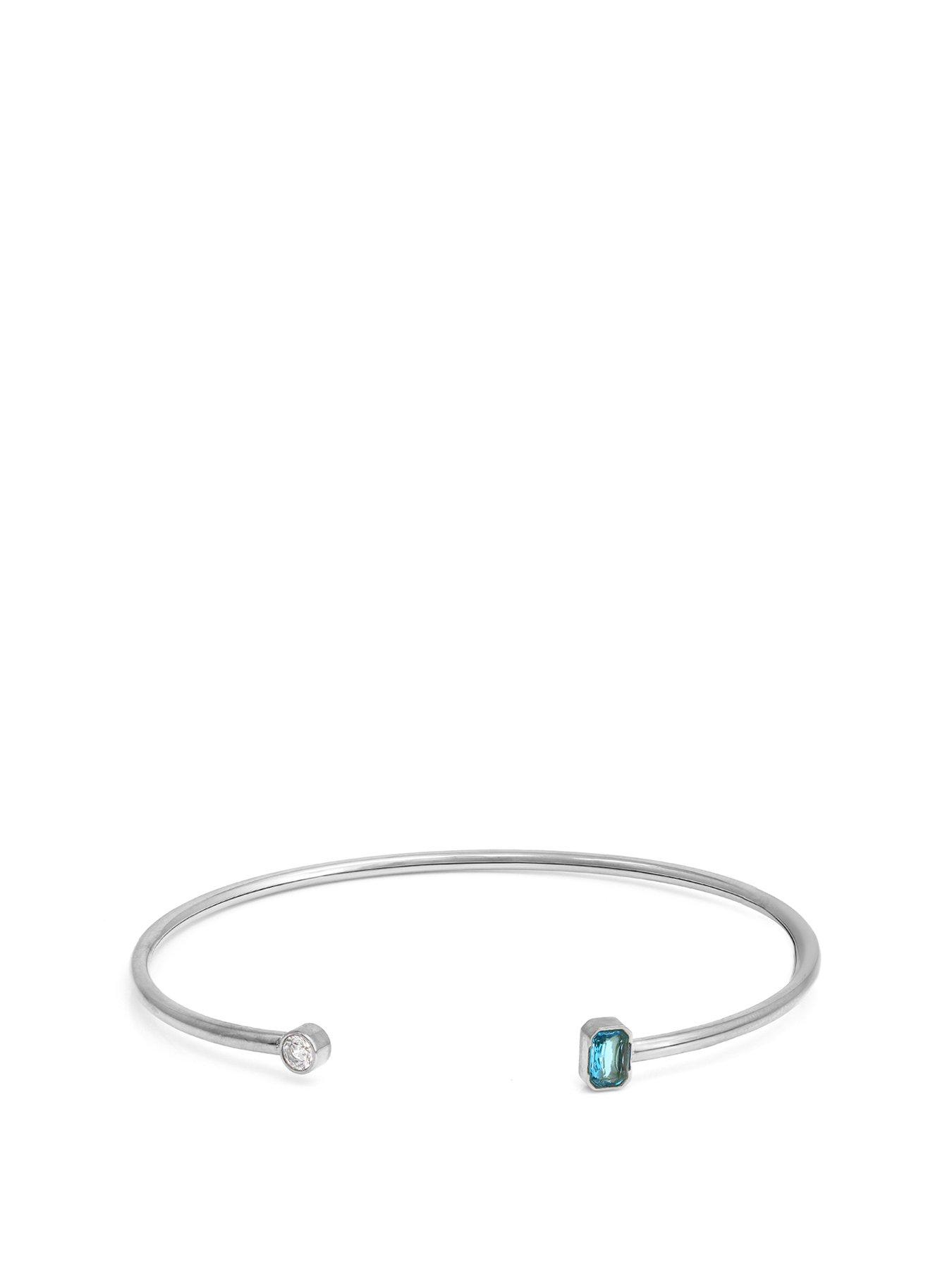 undefined Birthstone Bangle - Silver