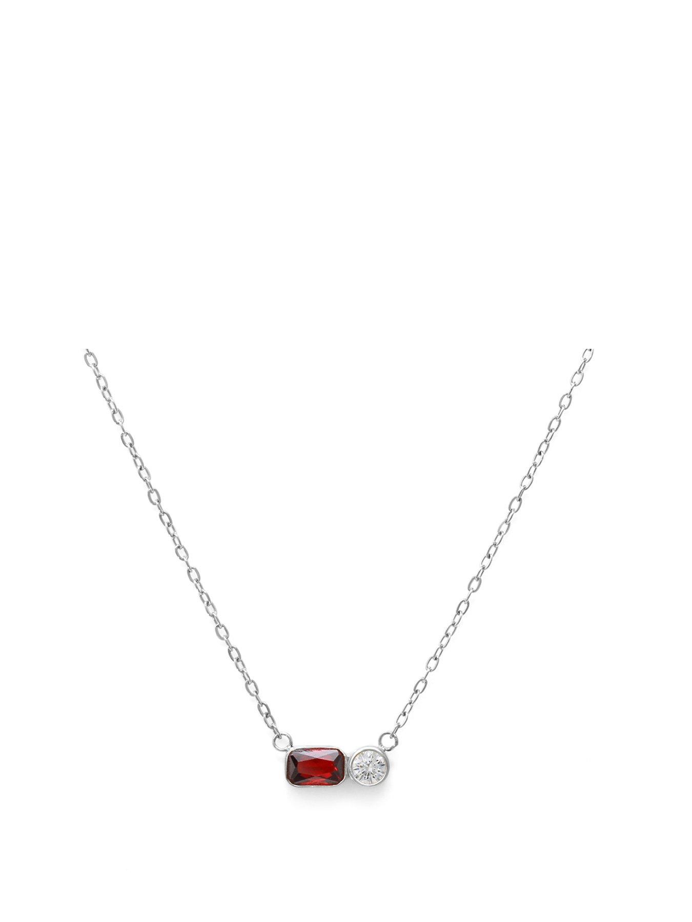 undefined Birthstone Necklace - Silver