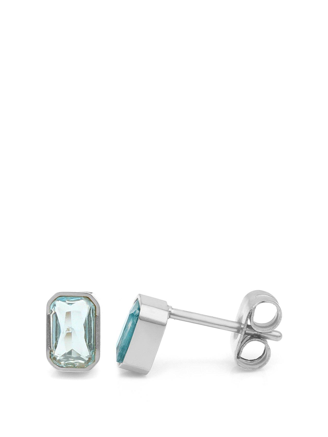 undefined Birthstone Earrings - Silver