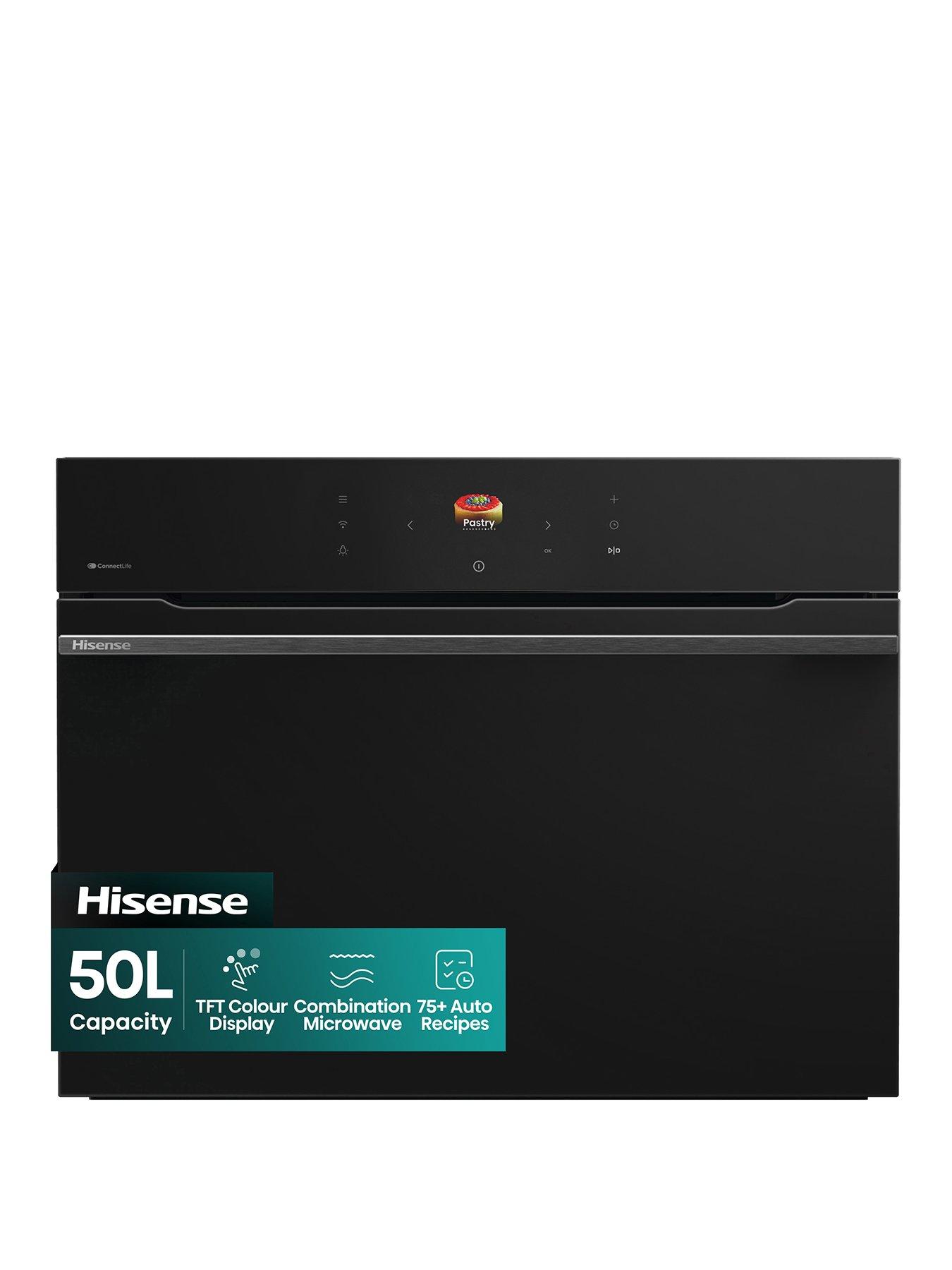 Hisense Hi8 BlackLine BIM4AH8UKWF 50L Built-in Multifunctional Electric Single Oven with Microwave Function - Jet Black