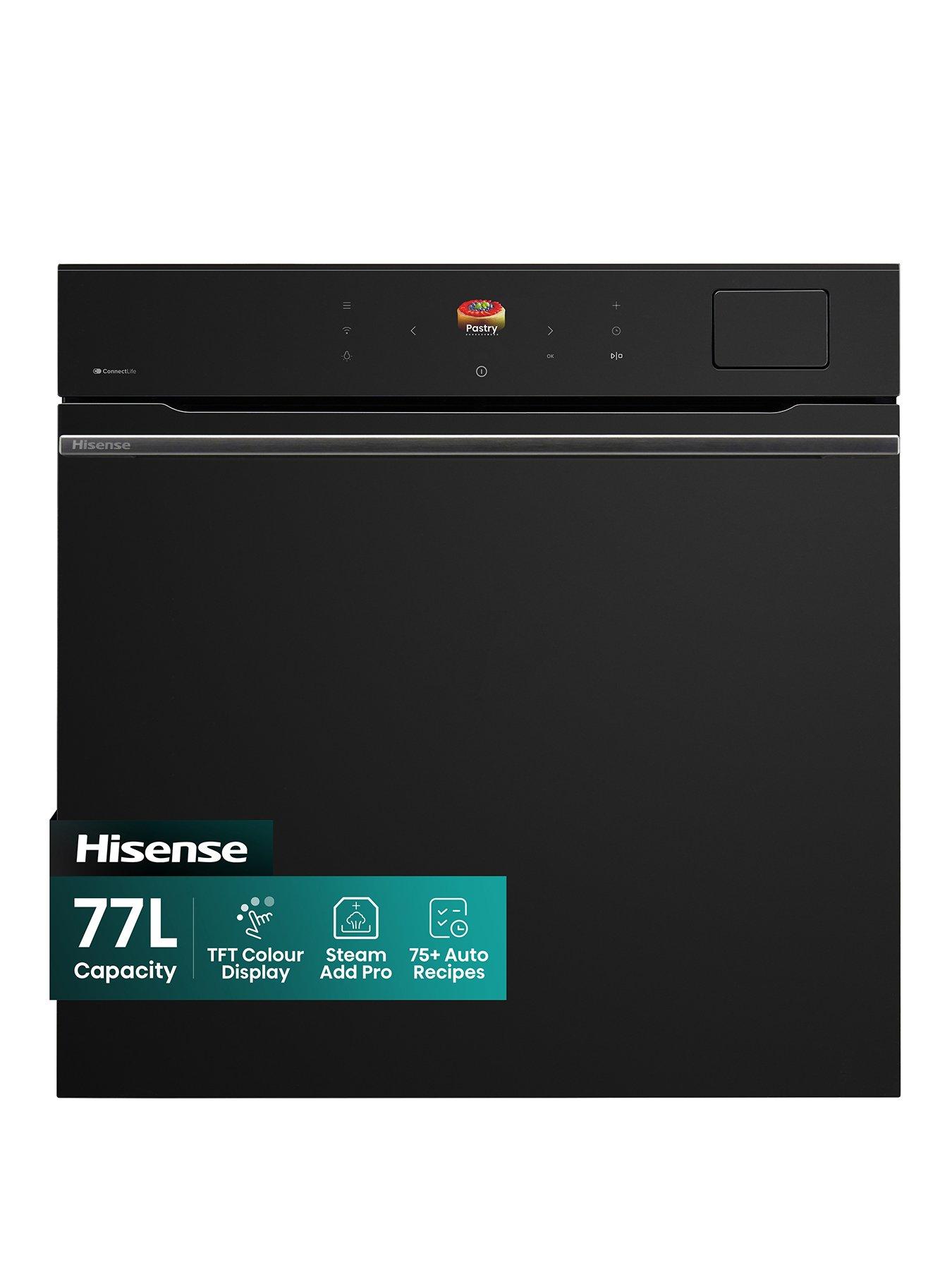 Image 1 of 7 of Hisense Hi8 BlackLine BAS6AH8BUKWF 77L Built In Electric Single Steam Oven - Jet Black