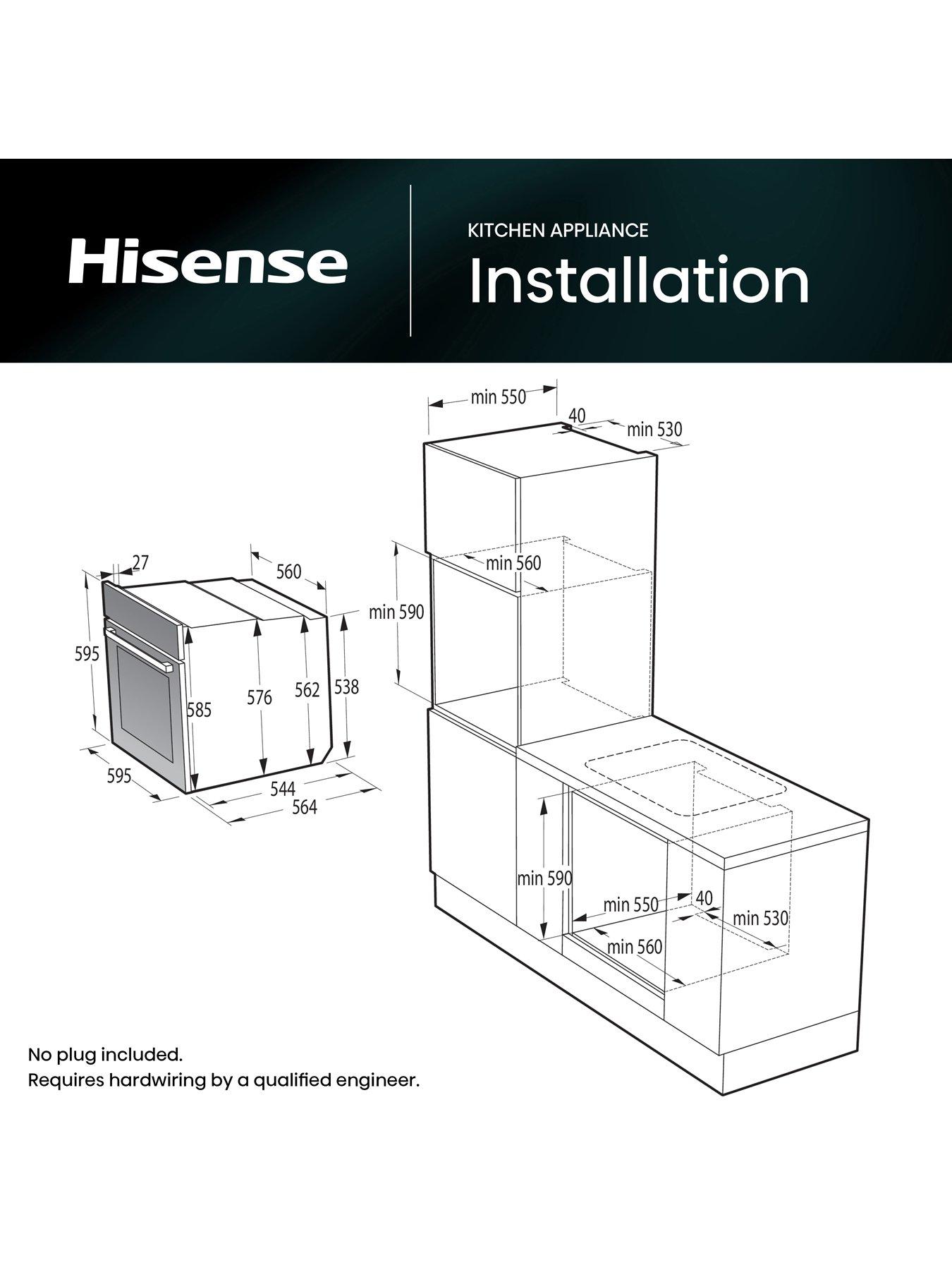 Image 5 of 7 of Hisense Hi8 BlackLine BAS6AH8BUKWF 77L Built In Electric Single Steam Oven - Jet Black