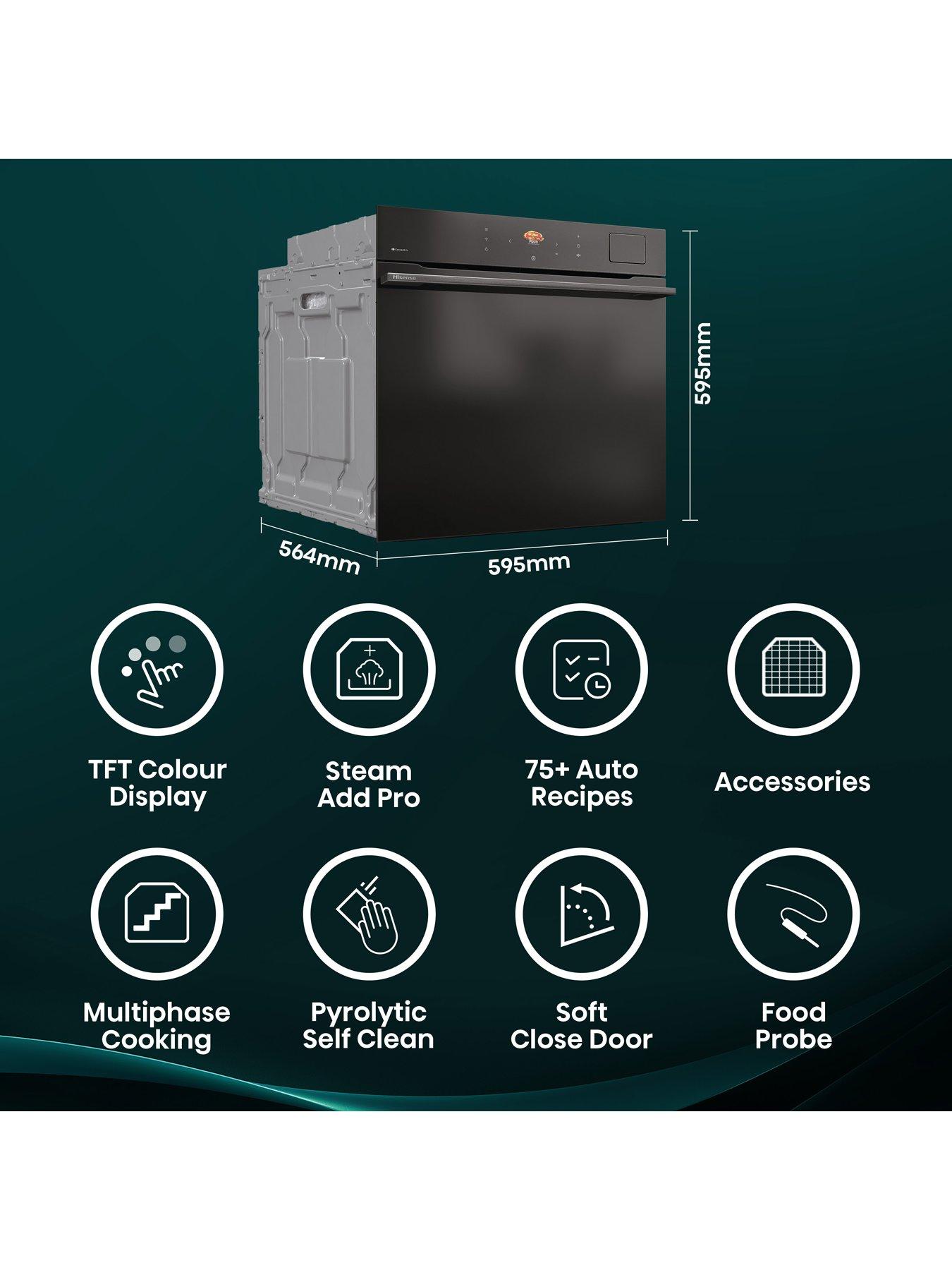  image of hisense-hi8-blackline-bas6ph8bukwf-77l-built-in-electric-single-pyrolytic-oven-jet-black