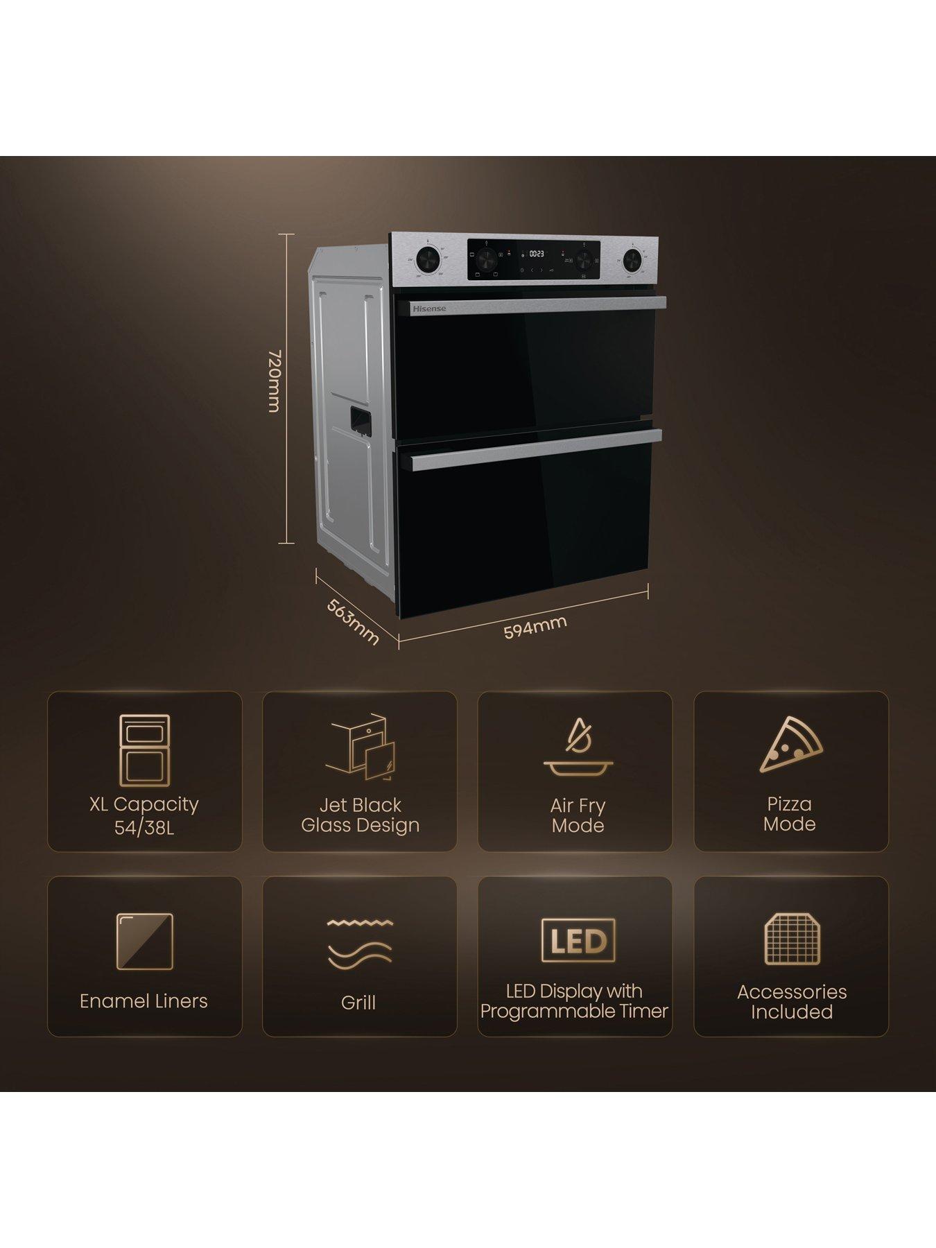  image of hisense-hi6-bud714221ax-5438l-built-under-double-oven-with-enamel-liners-stainless-steel