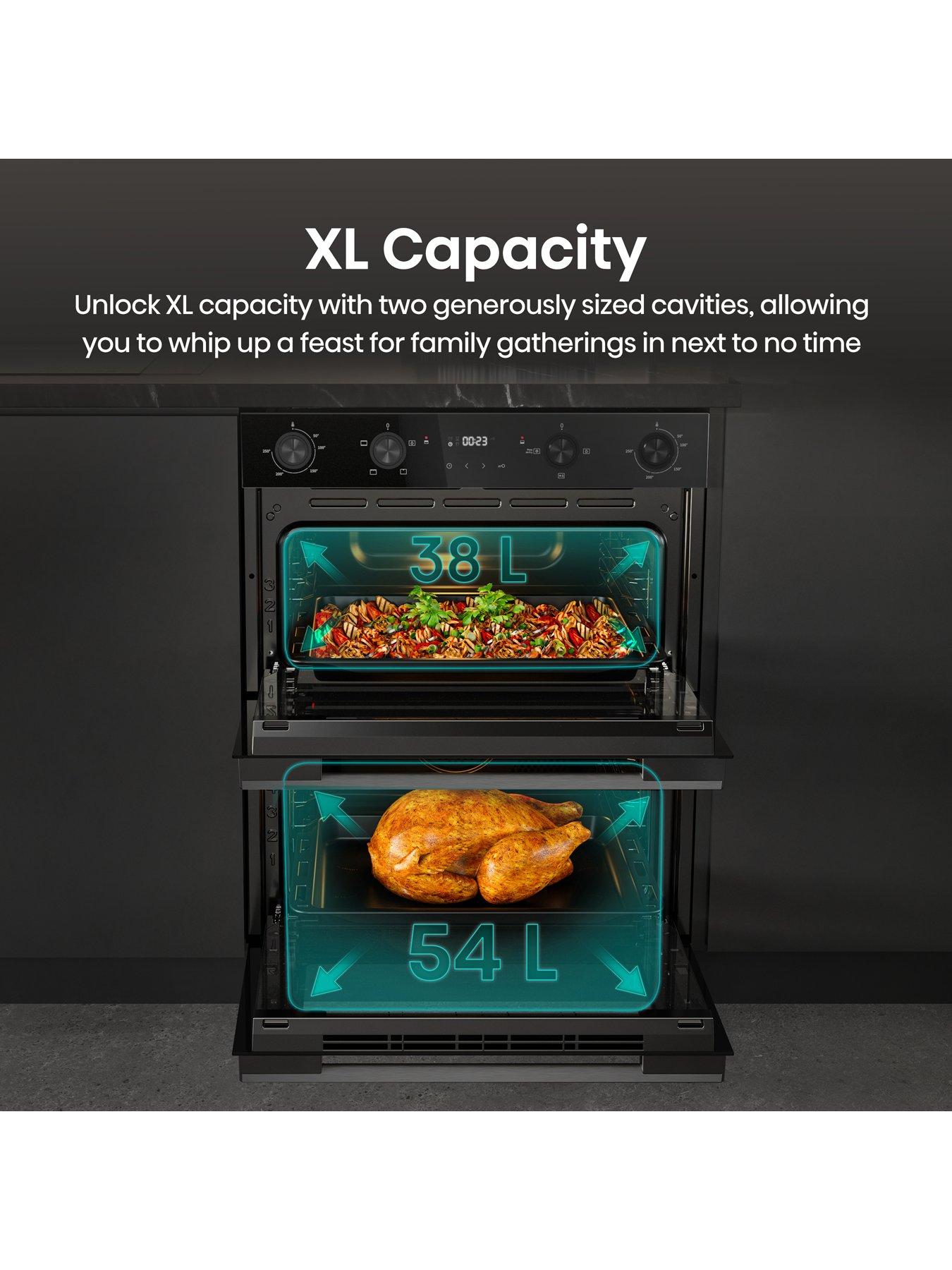 Image 3 of 7 of Hisense Hi6 BUD714221ADBG 54/38L Built Under Double Oven with Enamel Liners - Black