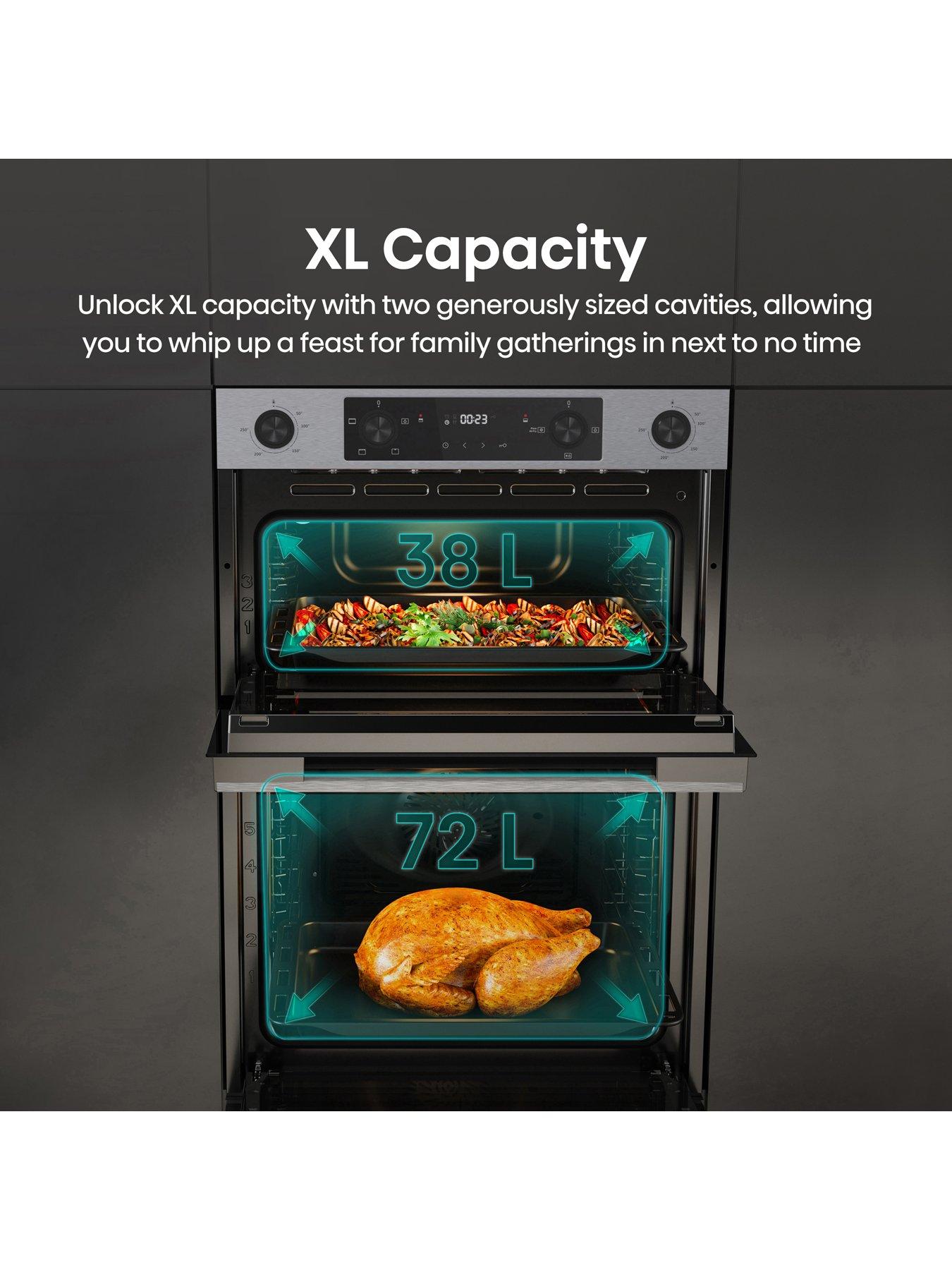  image of hisense-hi6-bid914221ax-7238l-built-in-double-oven-with-enamel-liners-stainless-steel
