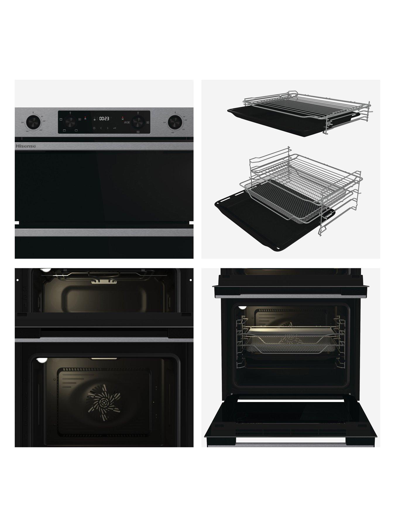  image of hisense-hi6-bid914221ax-7238l-built-in-double-oven-with-enamel-liners-stainless-steel