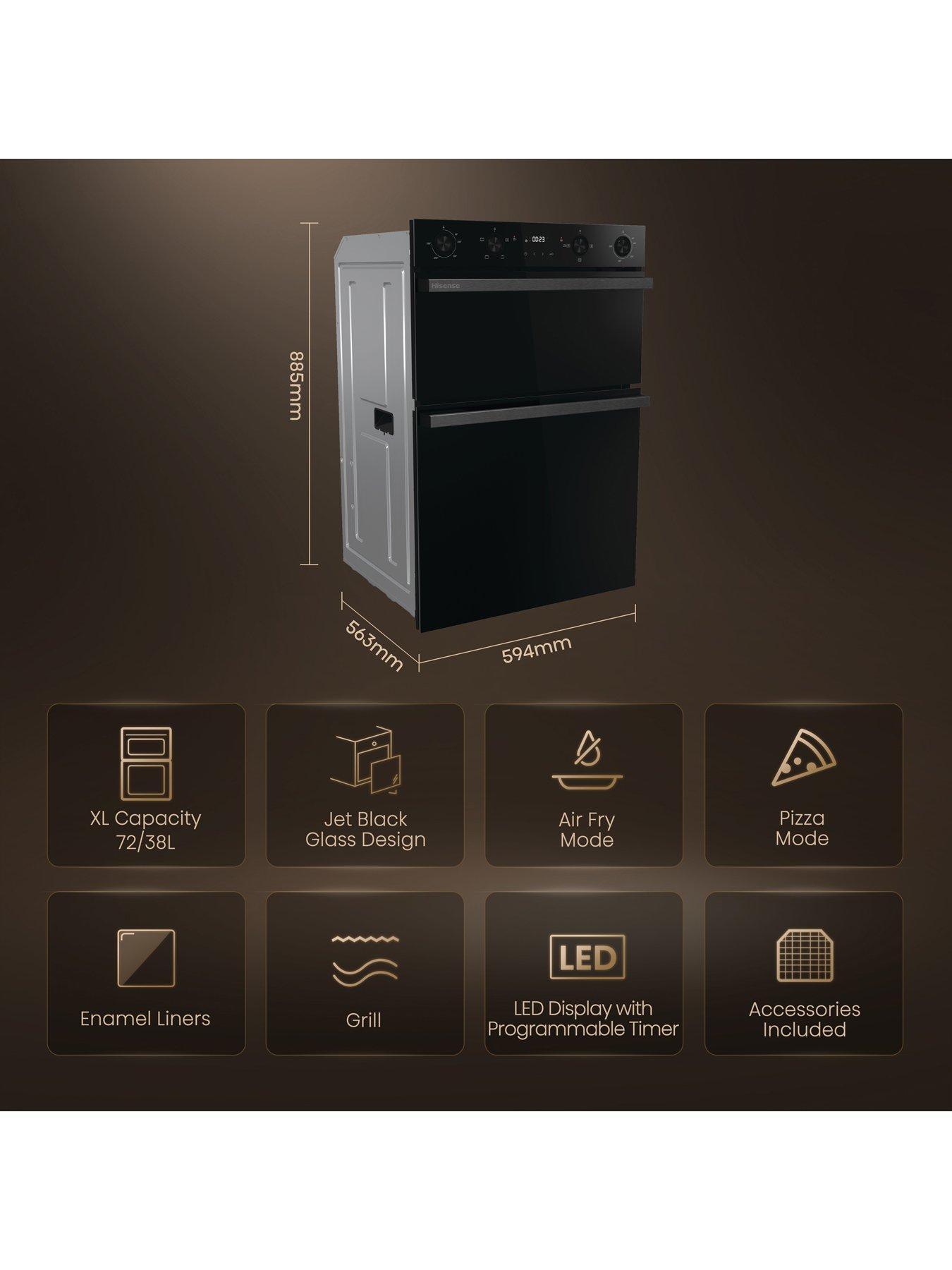 stillFront image of hisense-hi6-bid914221adbg-7238l-built-in-double-oven-with-enamel-liners-black