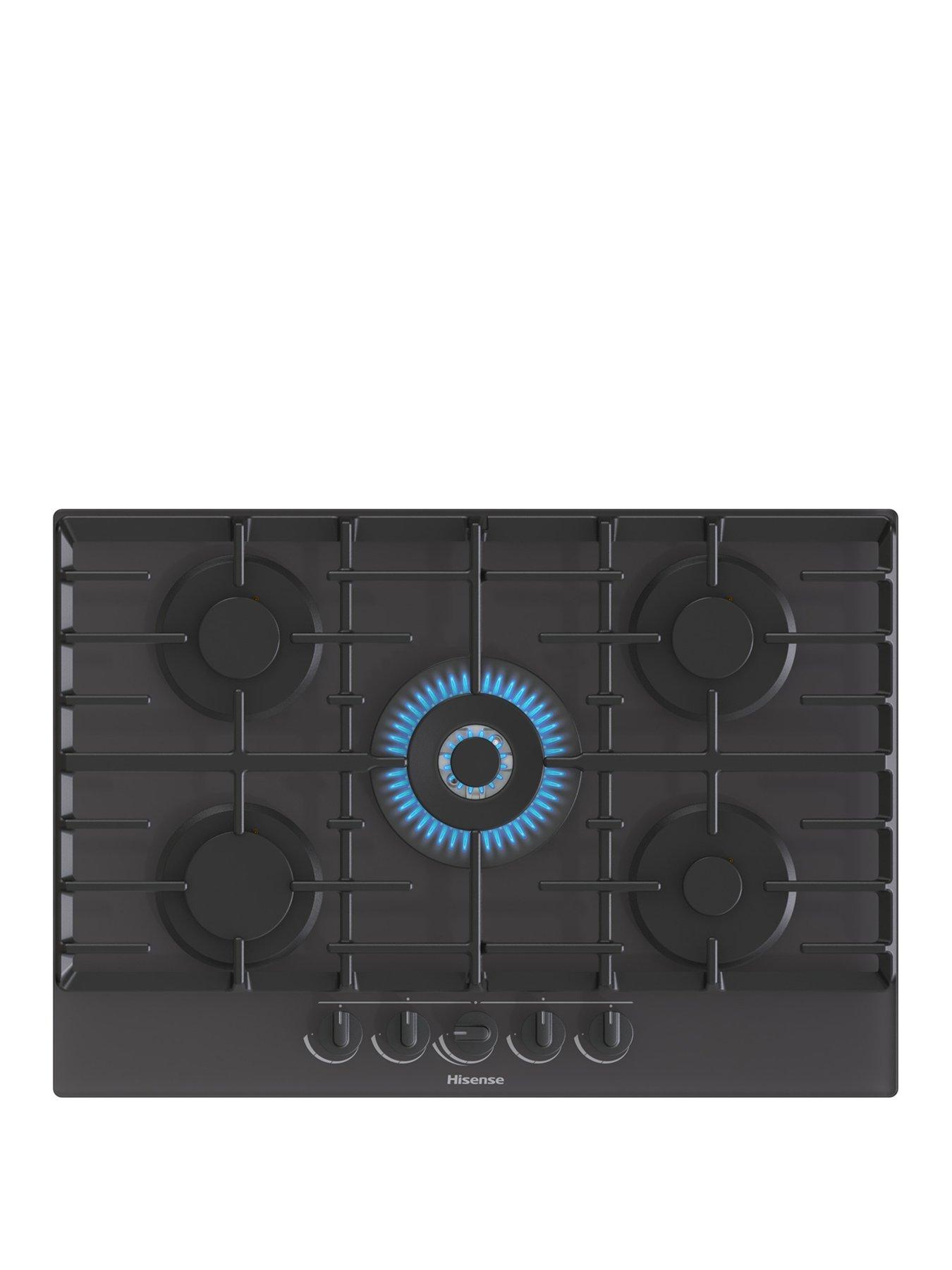 Image 1 of 7 of Hisense GG773B Gas on Glass, 75cm Gas Hob - Black