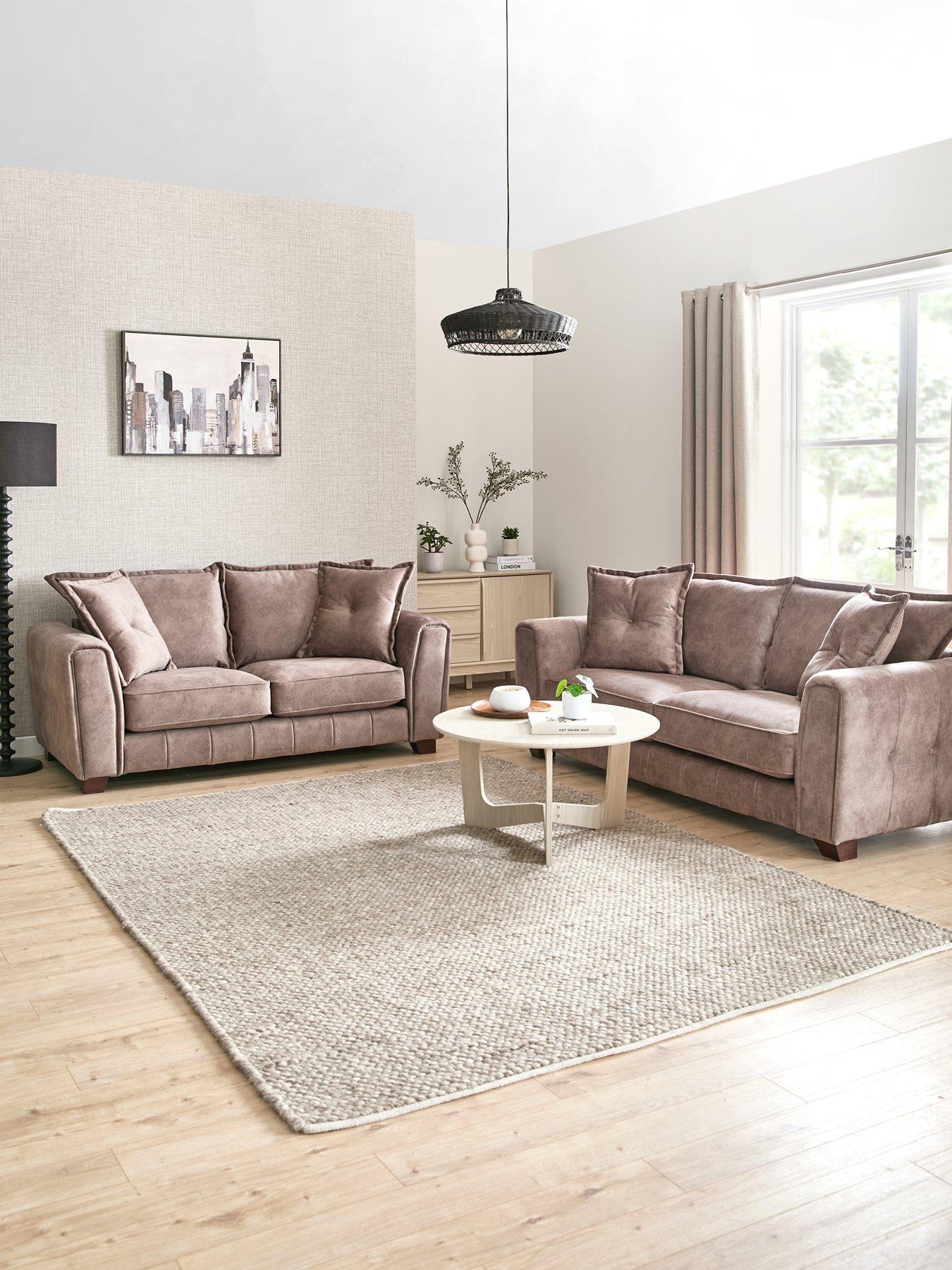 Very Home Avanti 3 Seater + 2 Seater Fabric Sofa Set (Buy  &  SAVE!) - Chocolate - FSC® Certified