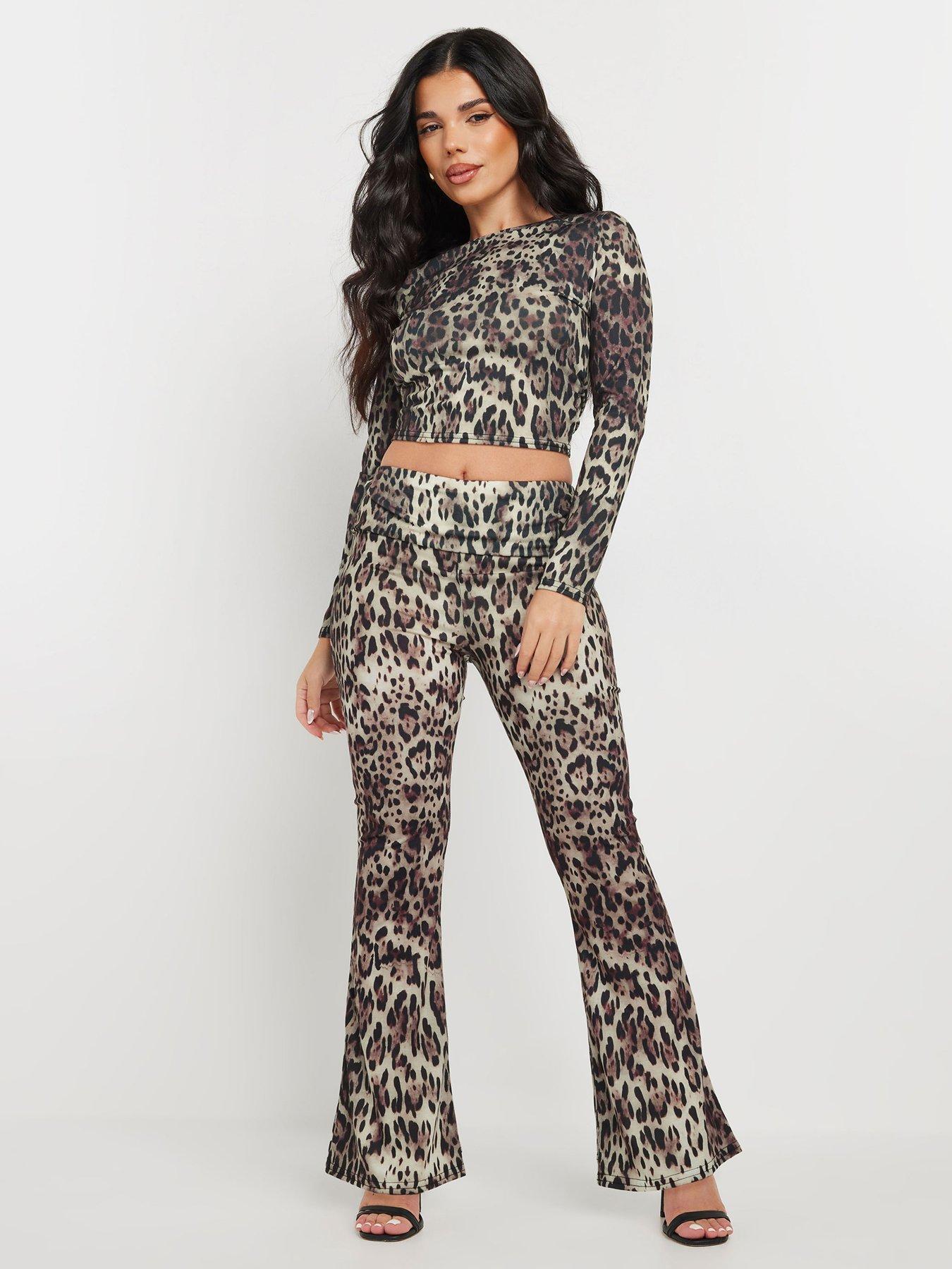 Image 1 of 4 of PixieGirl Petite Leopard Fold Legging