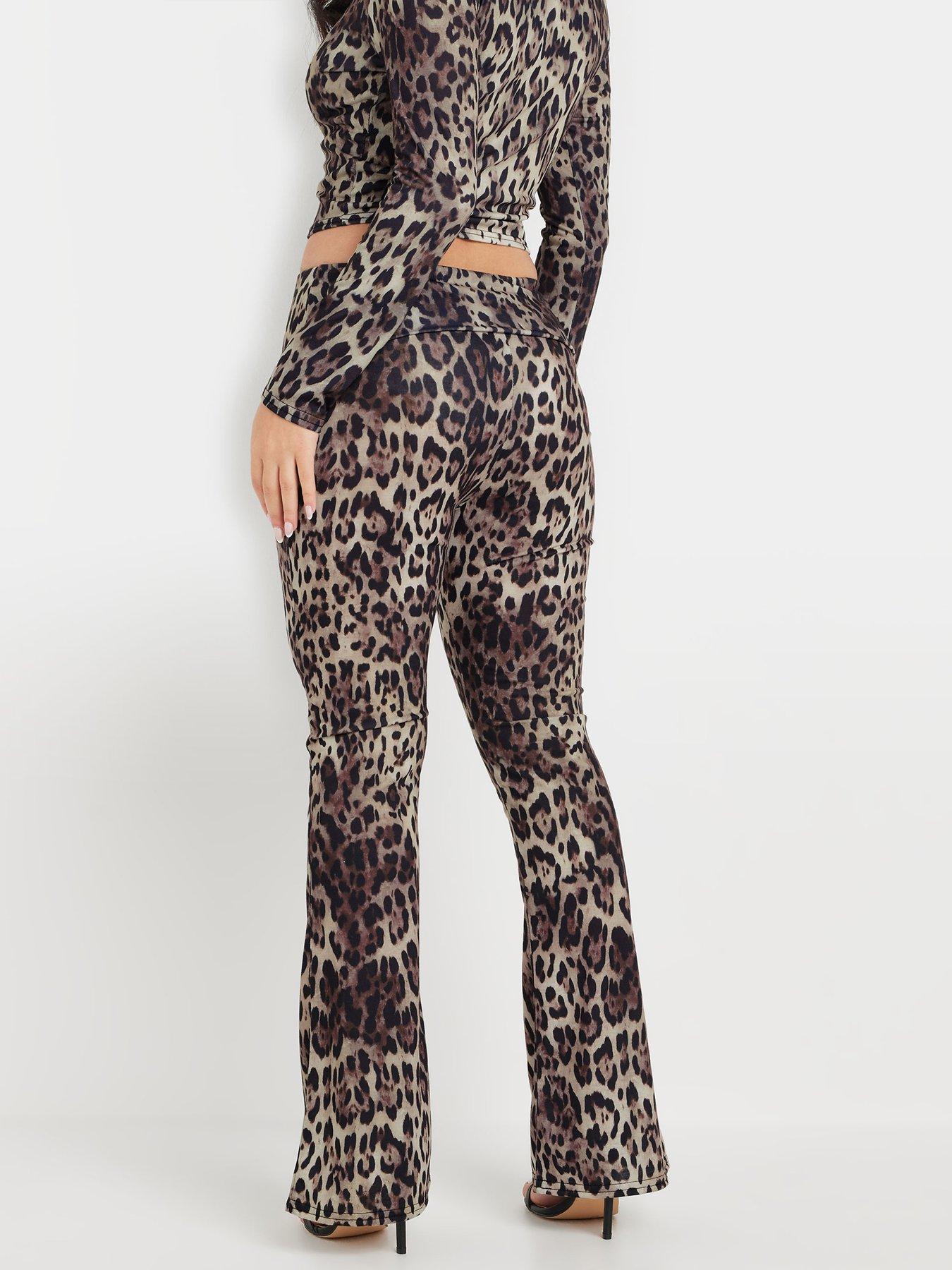 Image 2 of 4 of PixieGirl Petite Leopard Fold Legging