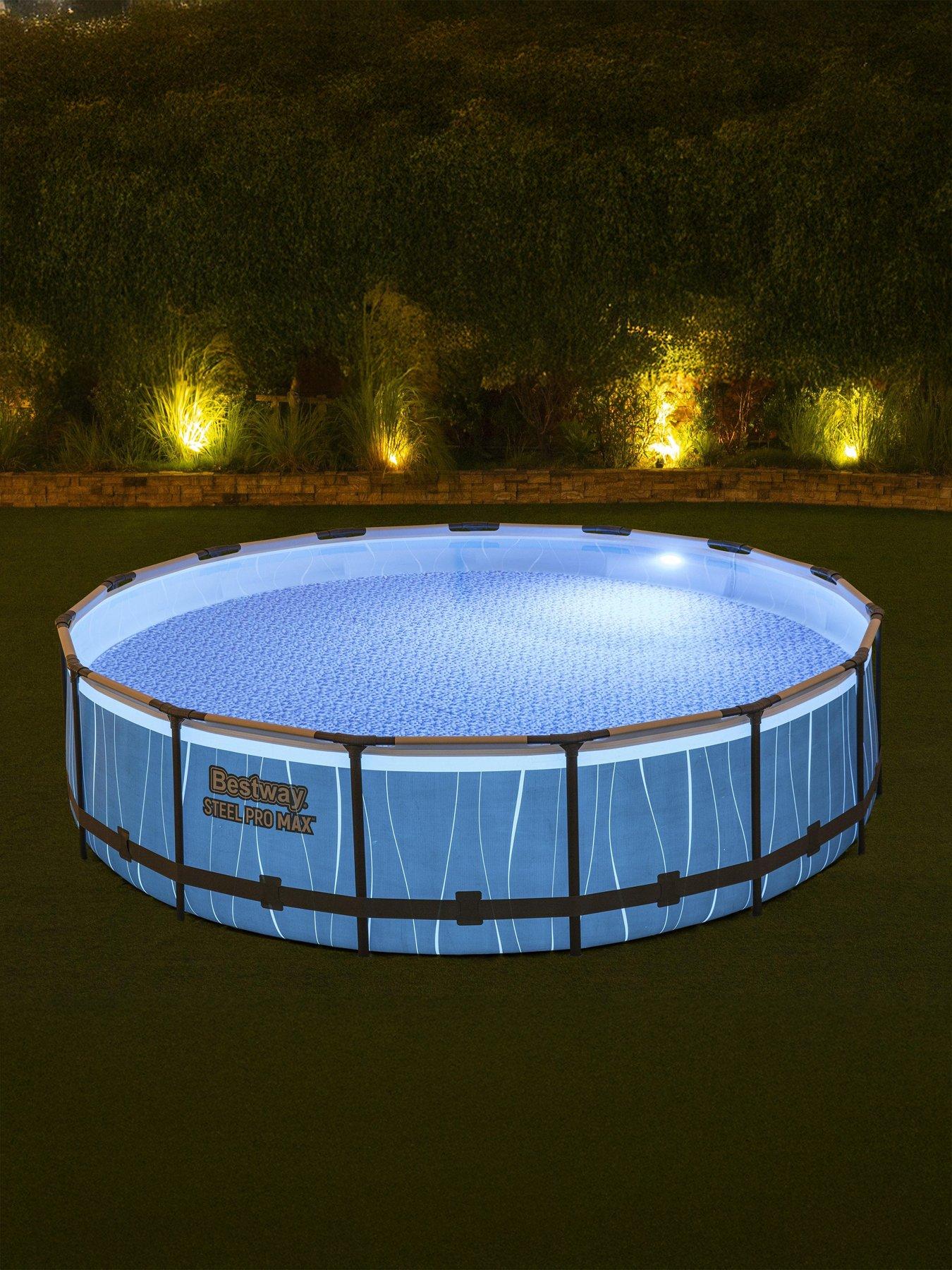 undefined Steel Pro Max Round Above Ground LED Pool Set  (15ft)