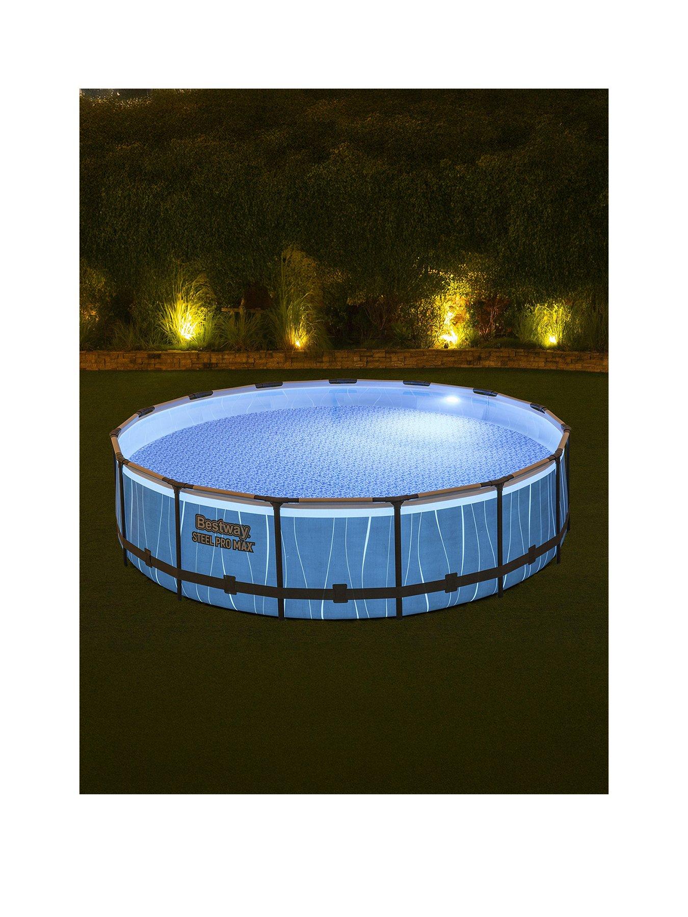  image of bestway-steel-pro-max-round-above-ground-led-pool-setnbsp-15ft