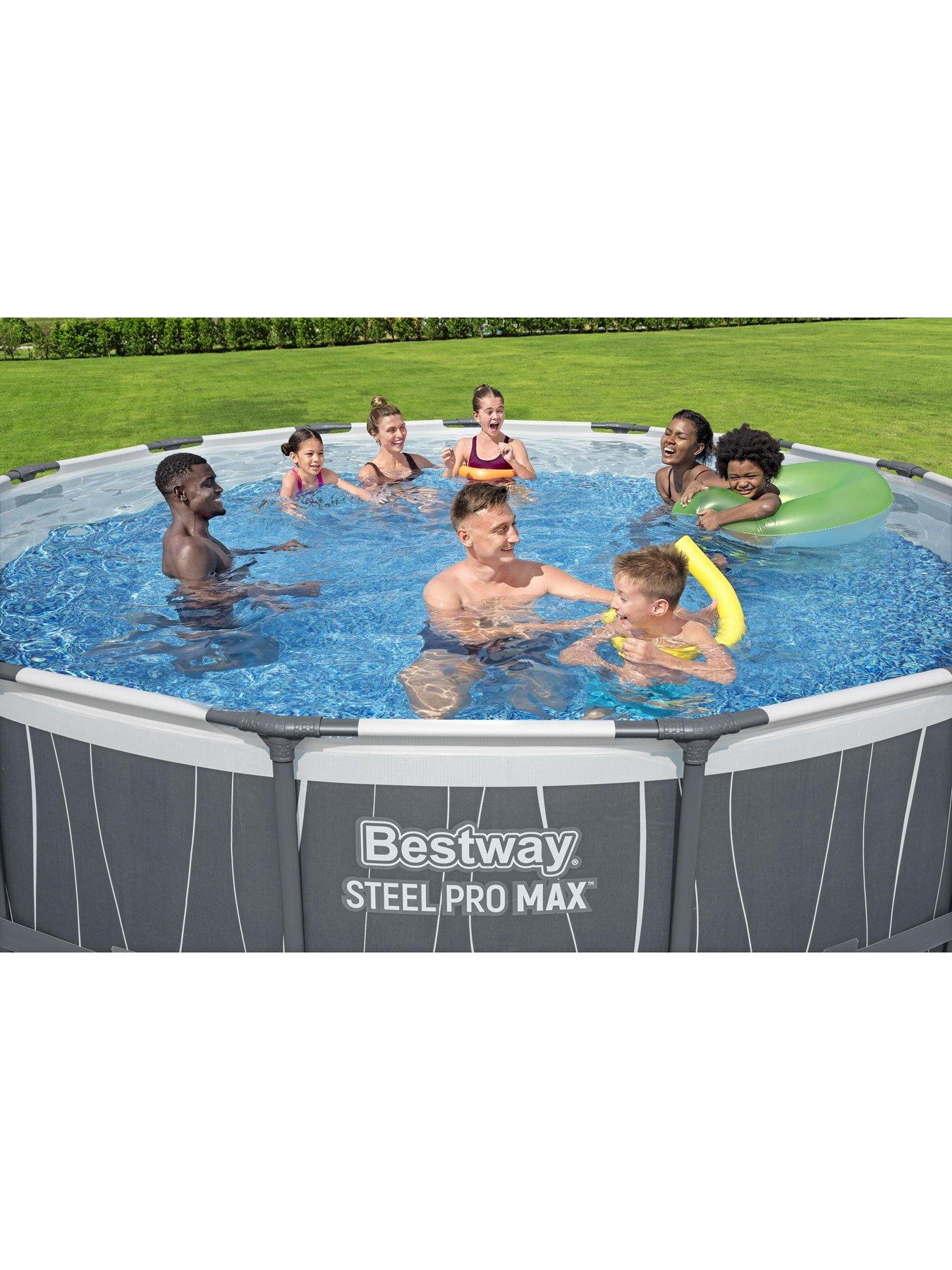  image of bestway-steel-pro-max-round-above-ground-led-pool-setnbsp-15ft