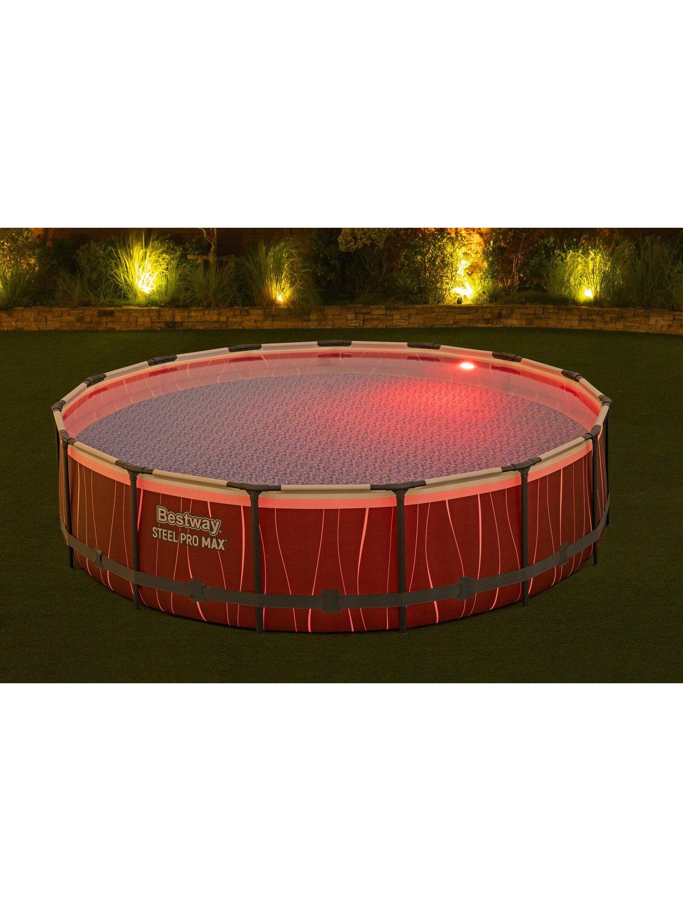  image of bestway-steel-pro-max-round-above-ground-led-pool-setnbsp-15ft