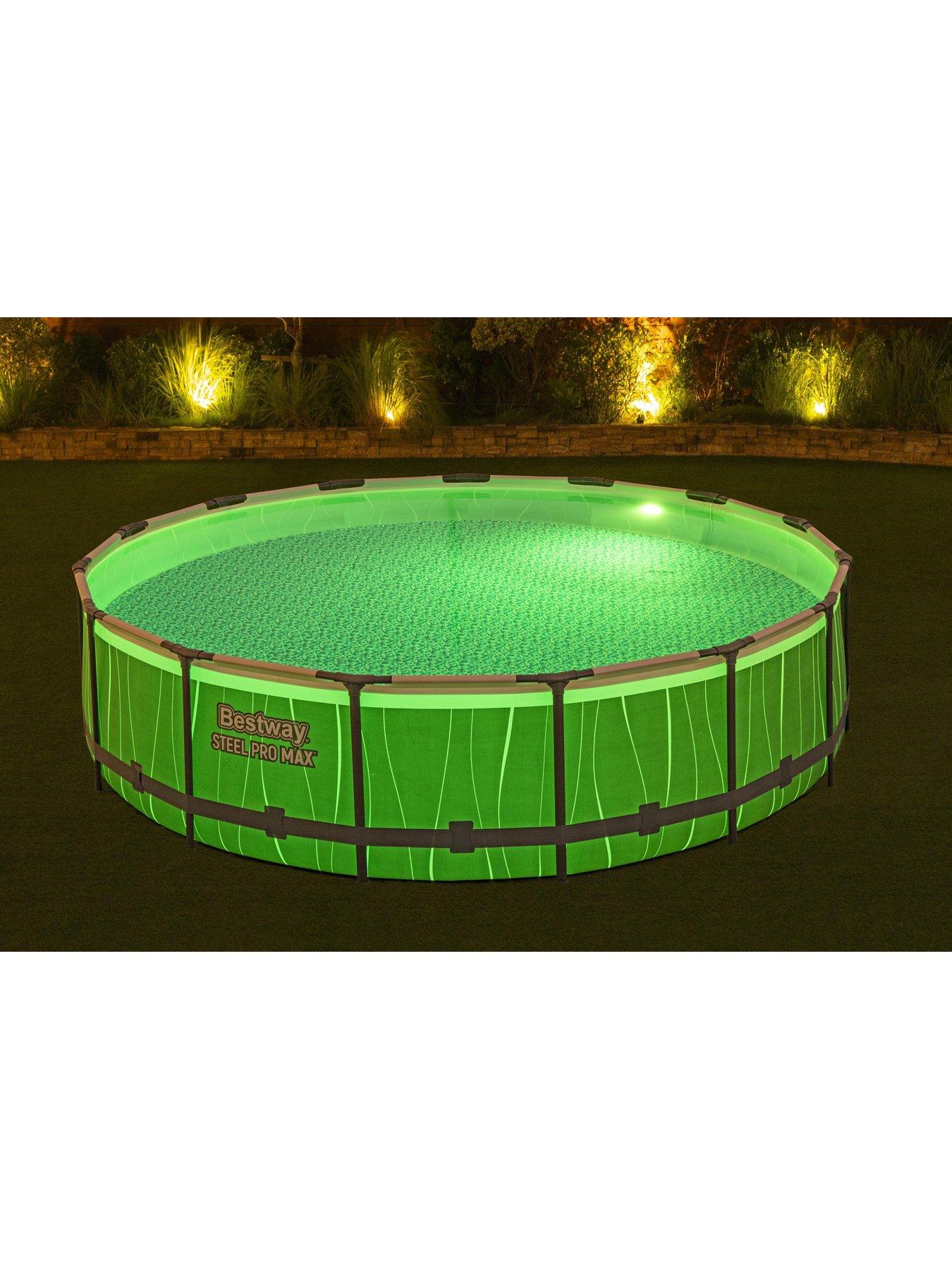  image of bestway-steel-pro-max-round-above-ground-led-pool-setnbsp-15ft