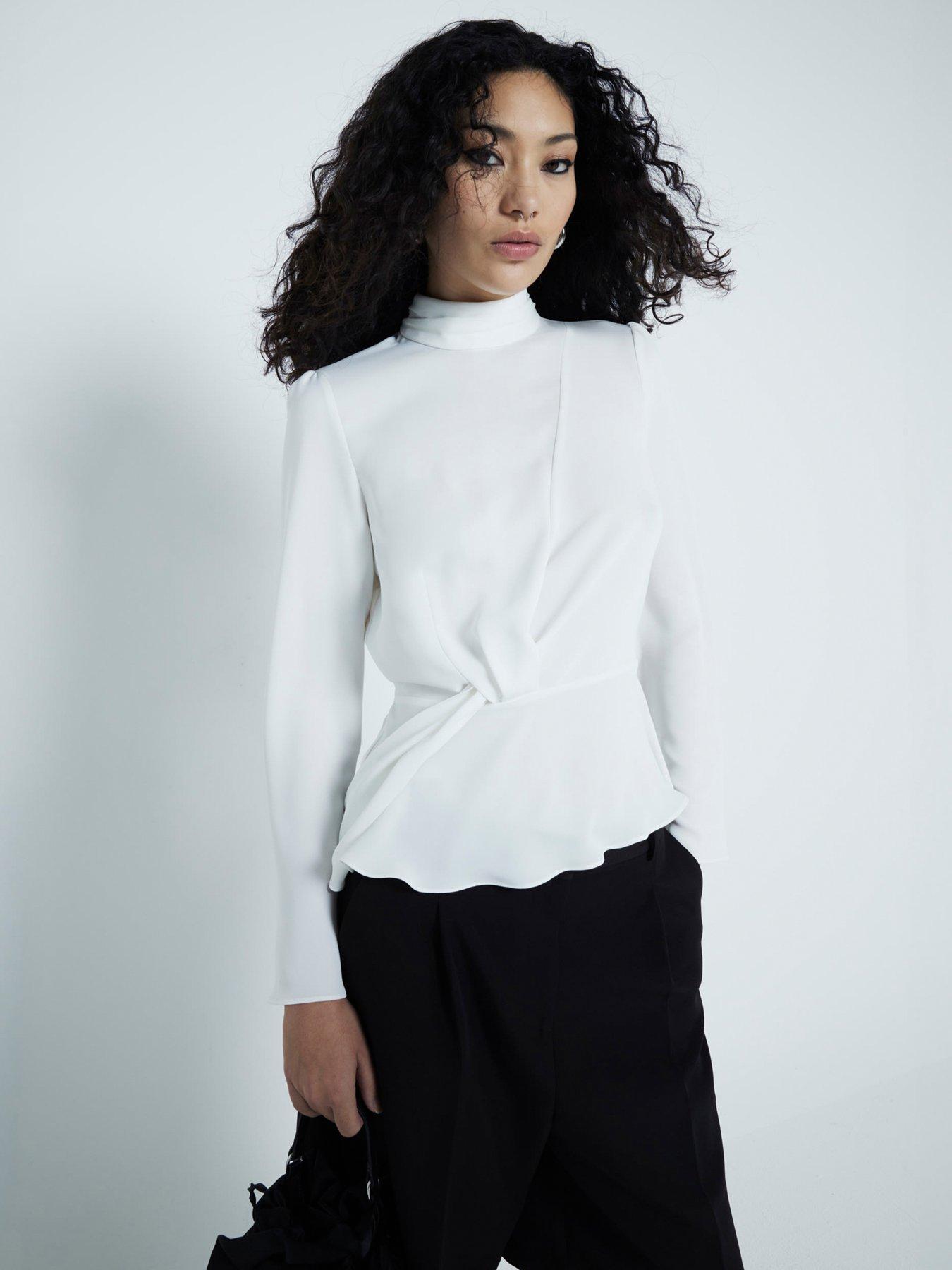 undefined Drape Front Top - White