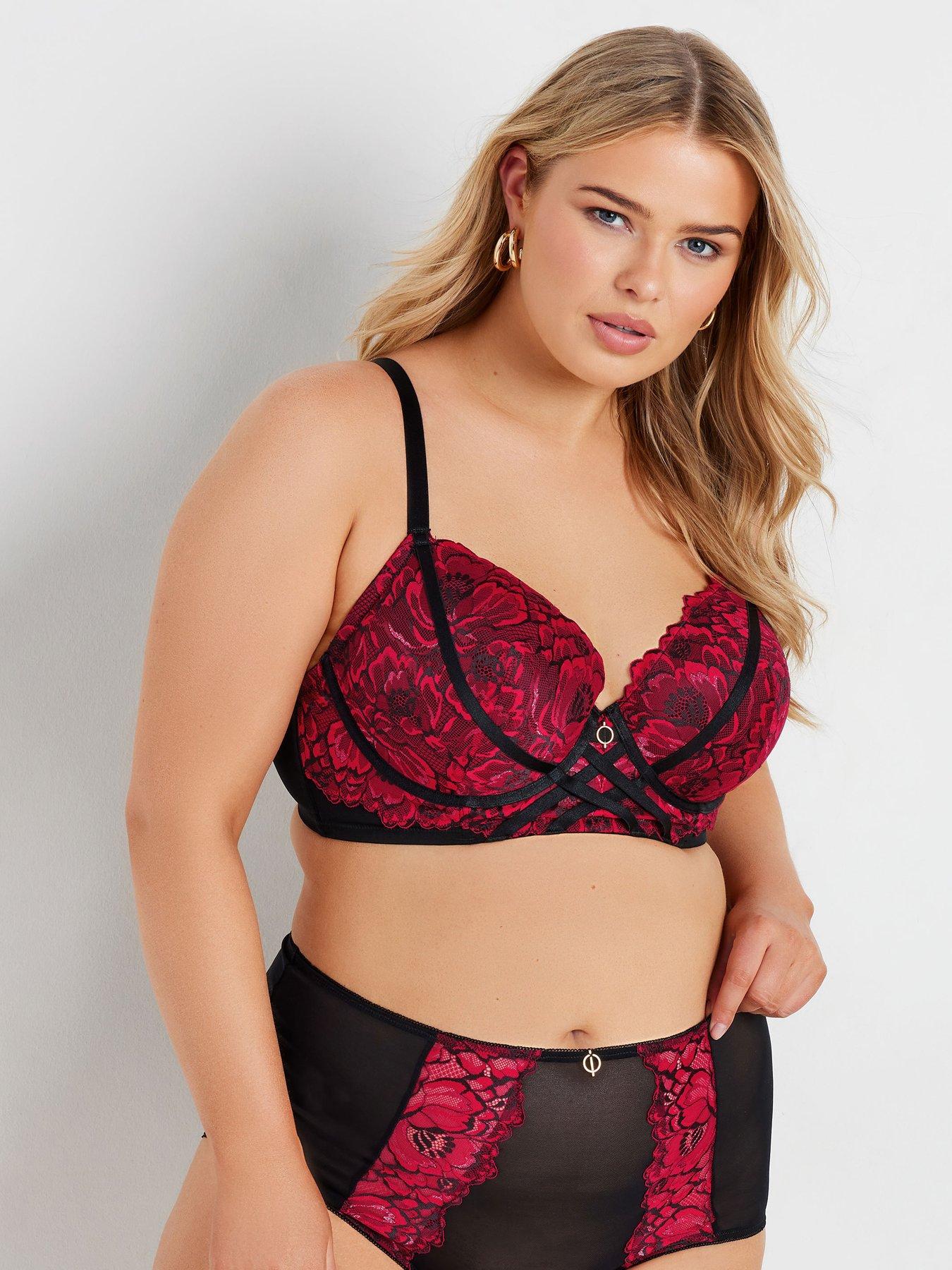  image of yours-curve-three-tone-padded-plunge-bra