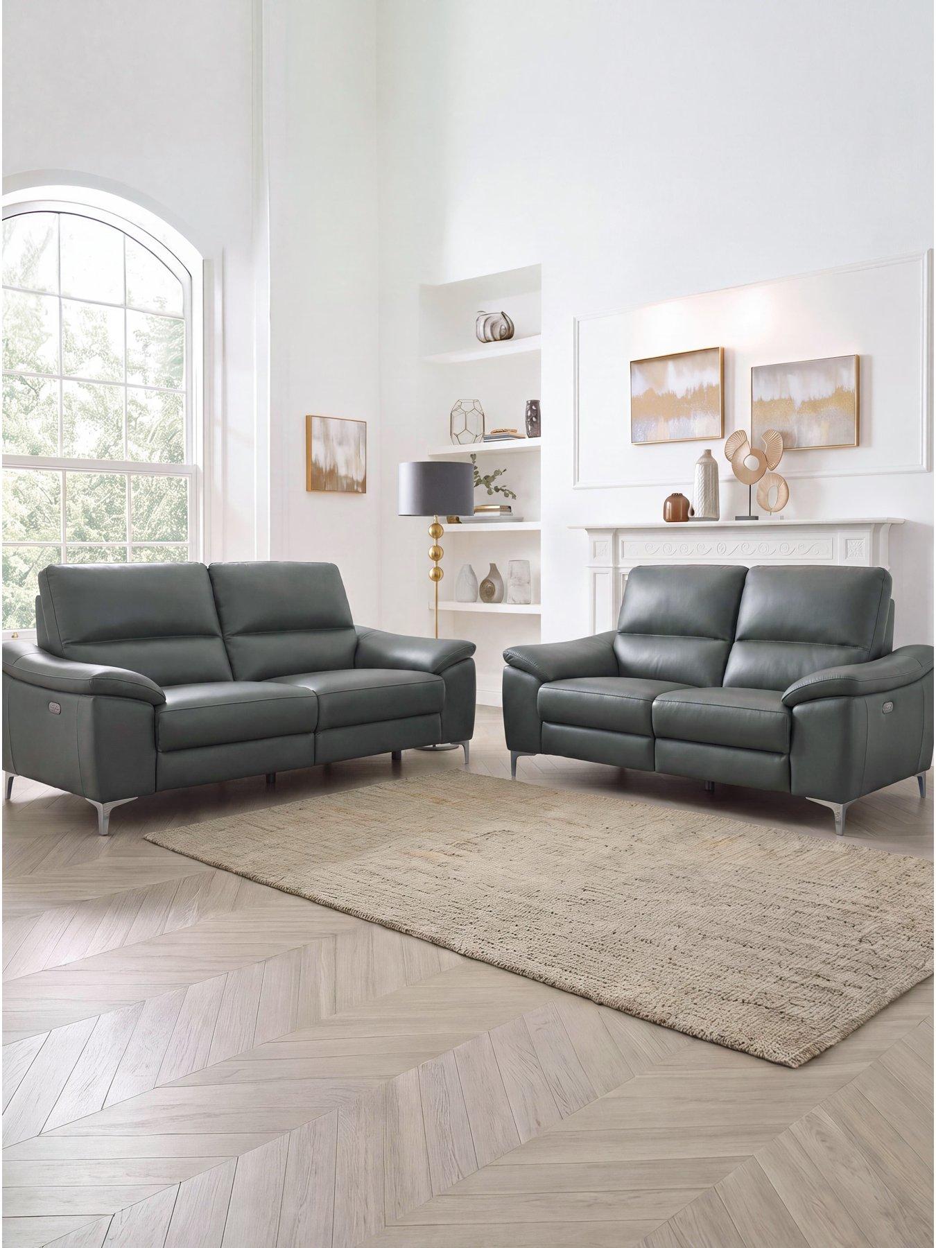 The Very Collection Pavilion 3 + 2 Seater Leather Power Recliner Sofa - FSC® Certified