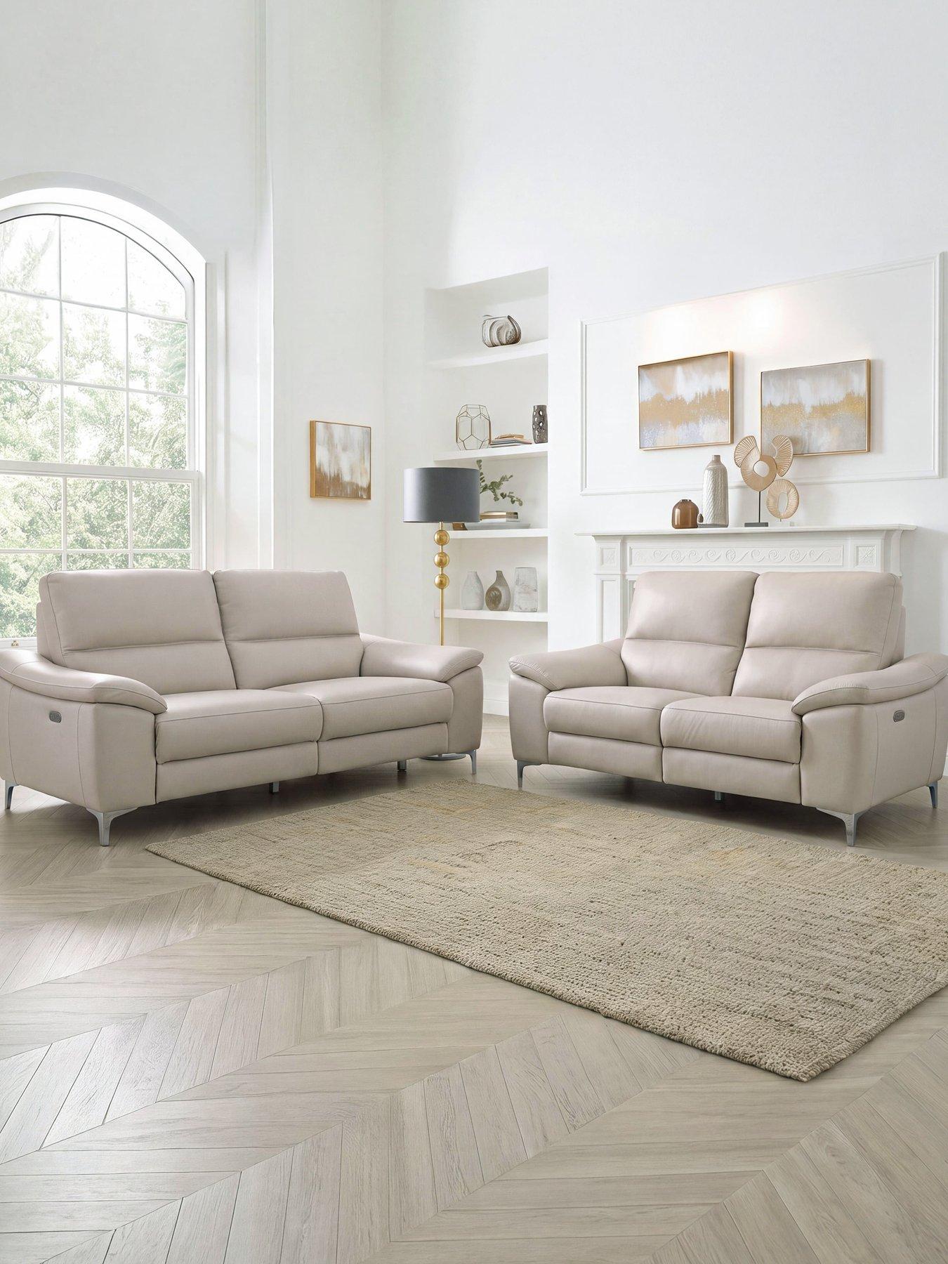 The Very Collection Pavilion Leather/Faux Leather 3 + 2 Seater Power Recliner Sofa Set (Buy  &  SAVE!) - FSC® Certified