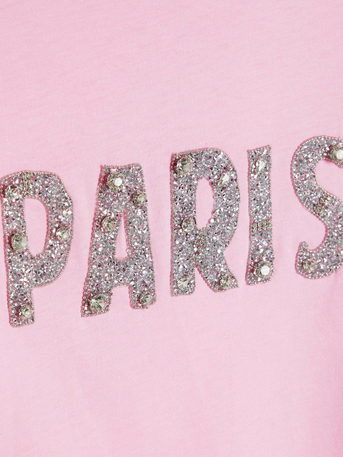 image of river-island-girls-paris-frill-sleeve-t-shirt-pink