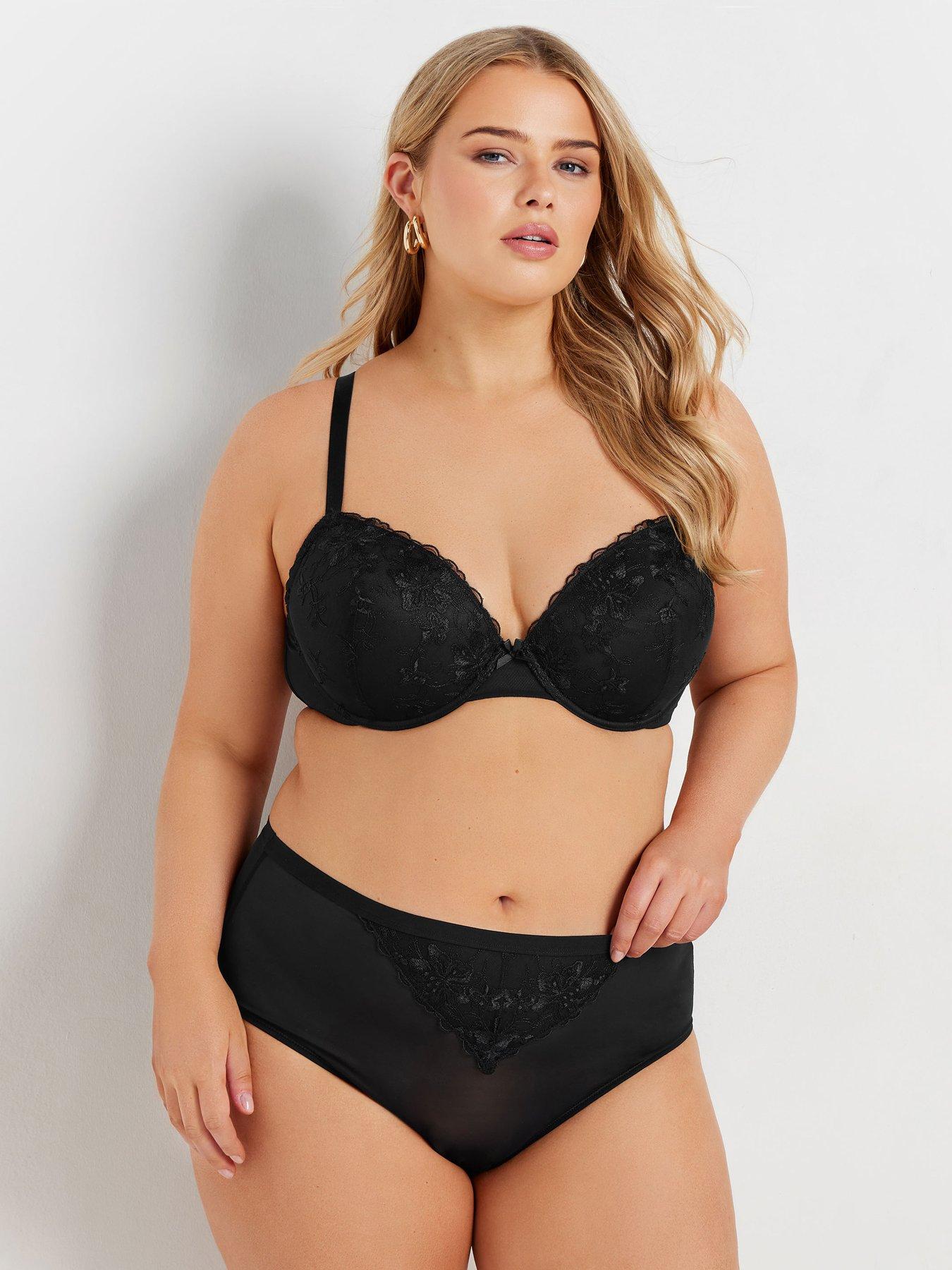 Image 4 of 4 of Yours Curve 2 Pack Floral Lace Knickers - Red/Black