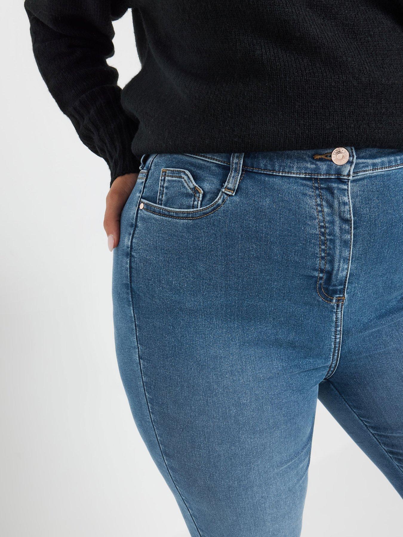 Image 4 of 4 of Yours Curve Mid Blue Ava Jean 30"