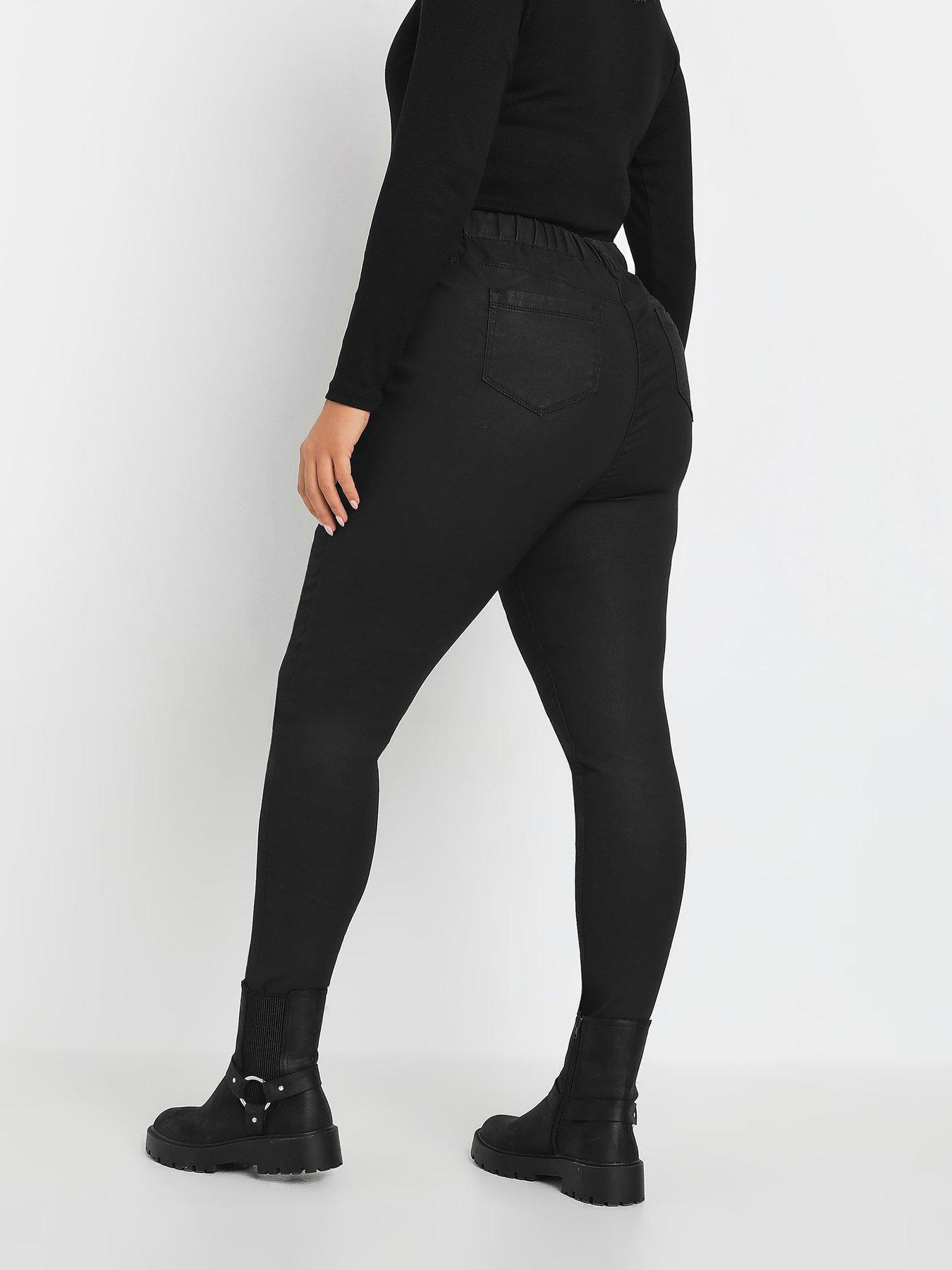 Image 2 of 4 of Yours Curve Coated Grace Jeggings - Black