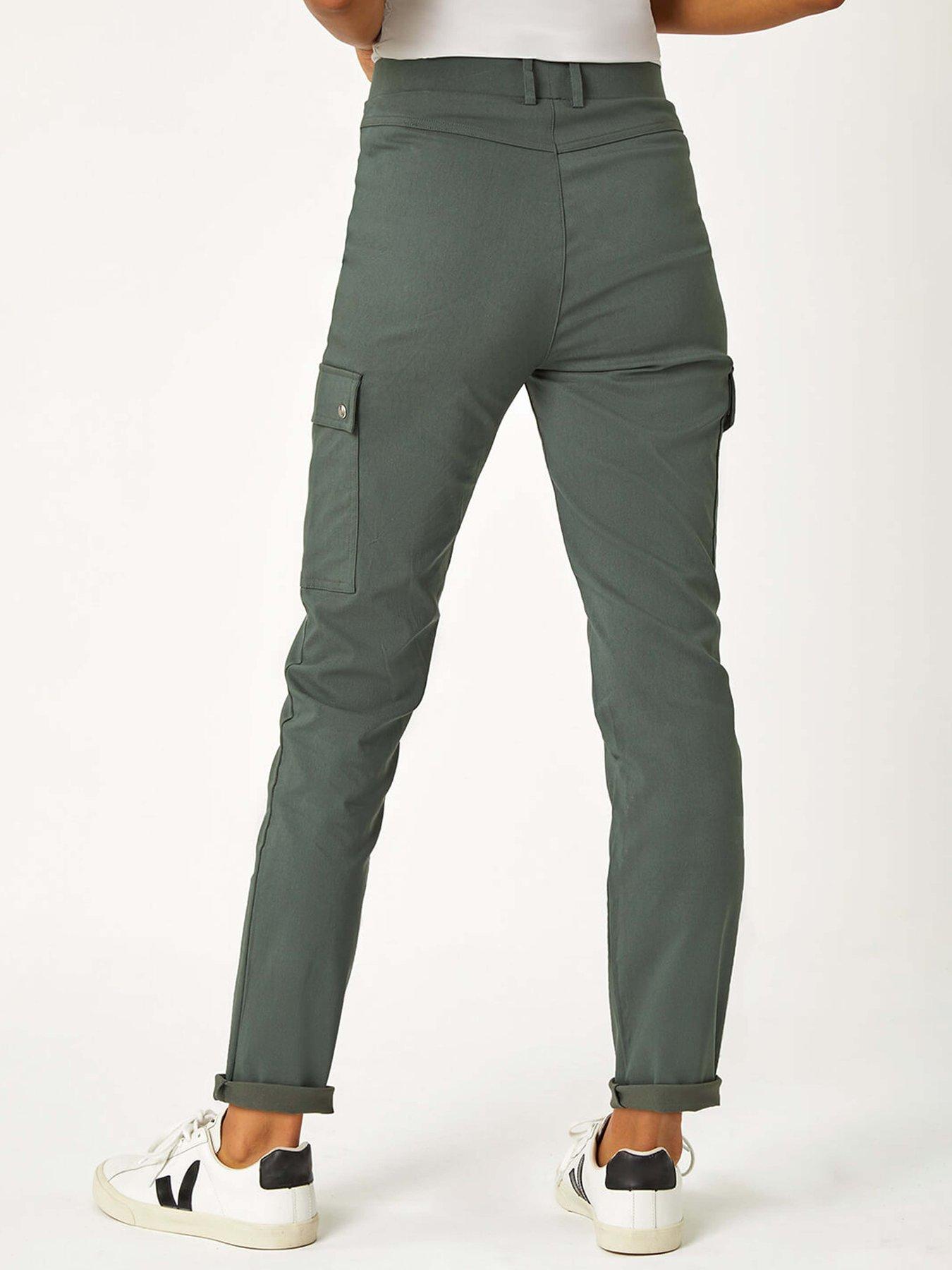  image of roman-turn-up-stretch-cargo-trousers-khaki